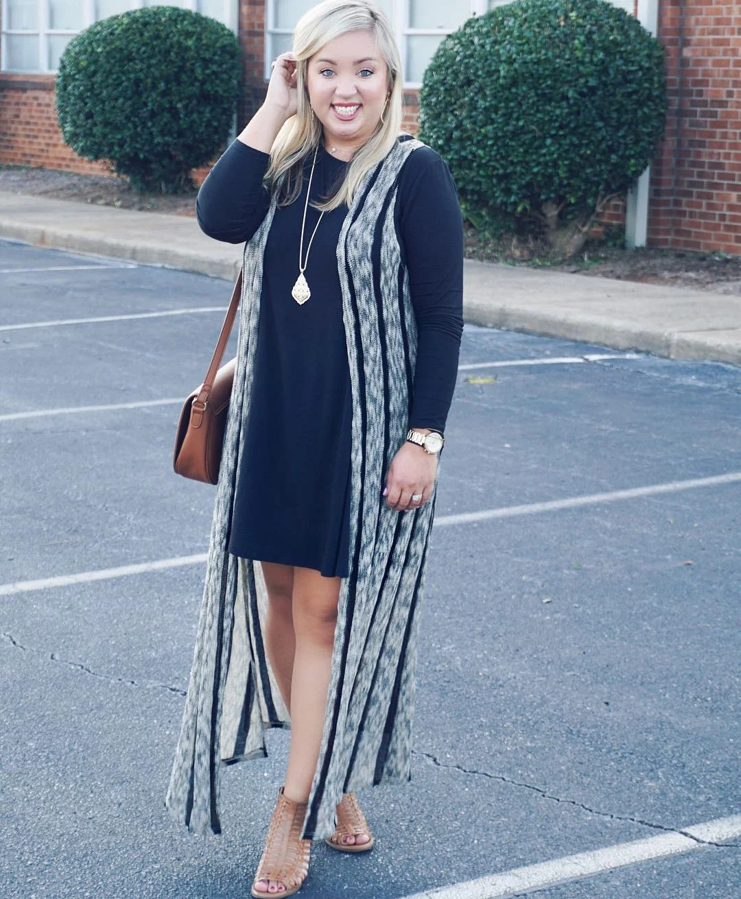 fall date night outfits 2026 + A Flowing Duster Over a Black Shift Dress