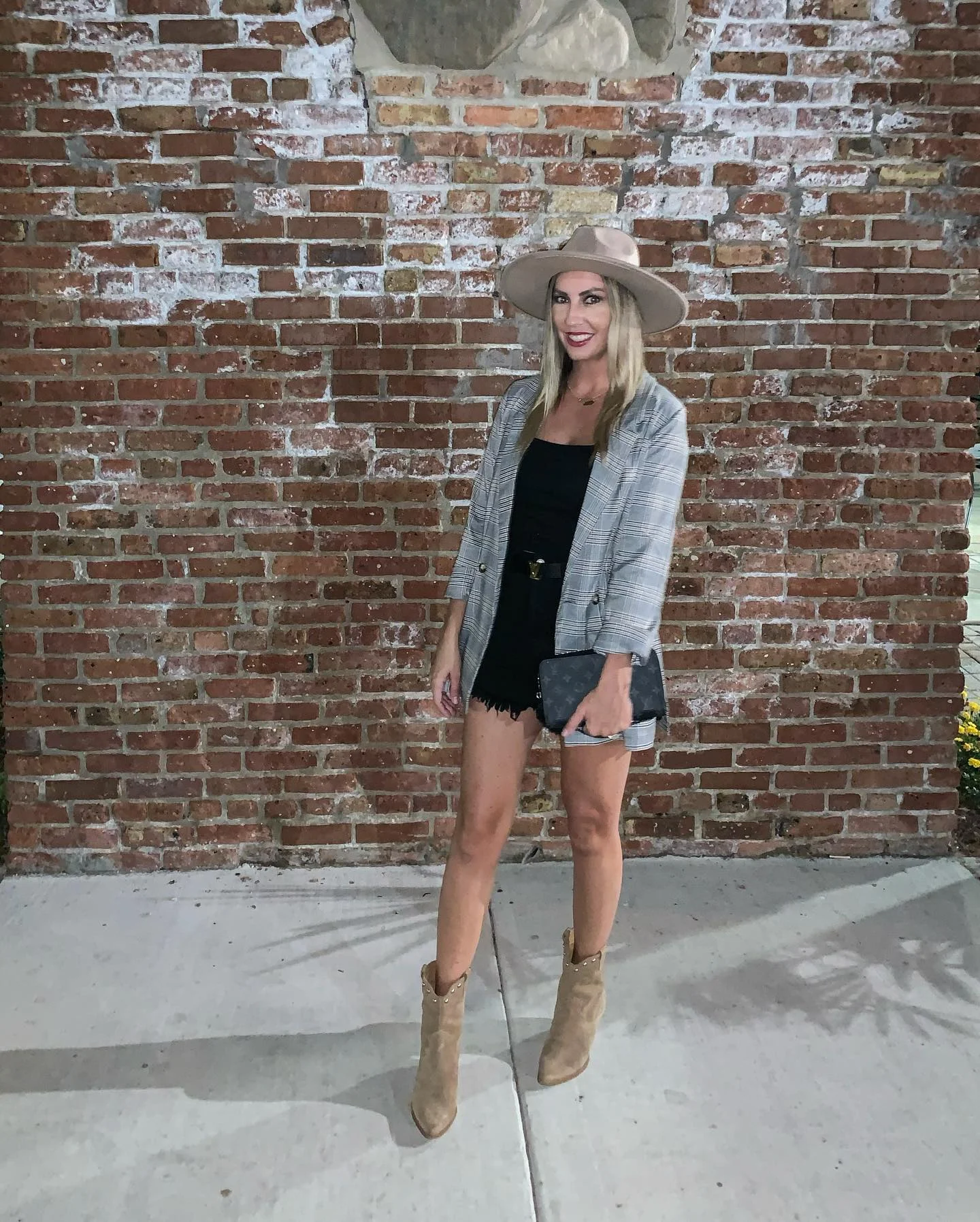fall date night outfits 2026 + A Plaid Blazer and Cowboy Boots for a Casual Night Out