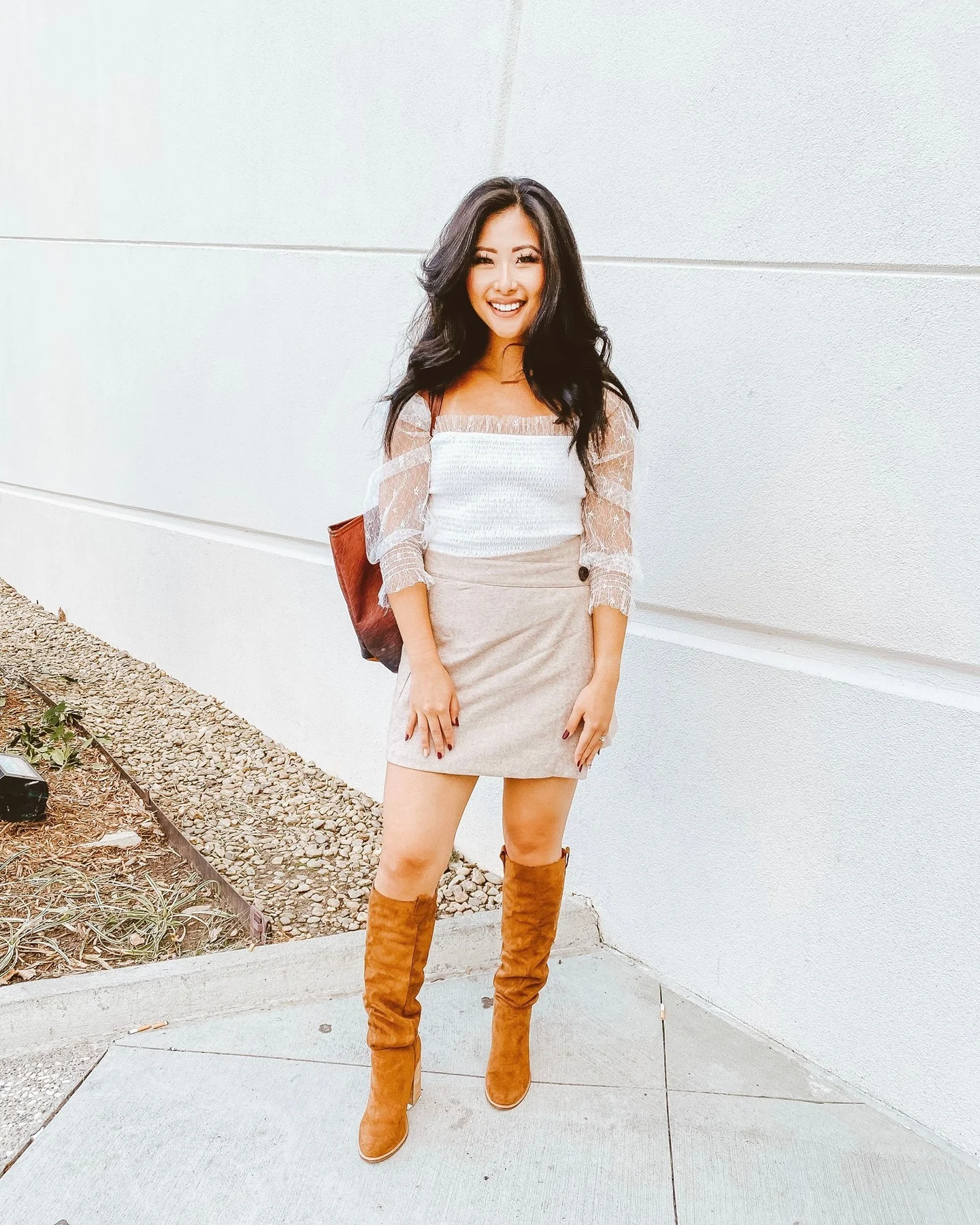 fall date night outfits 2026 + Soft Neutrals and Tan Boots for an Easy Dinner Date