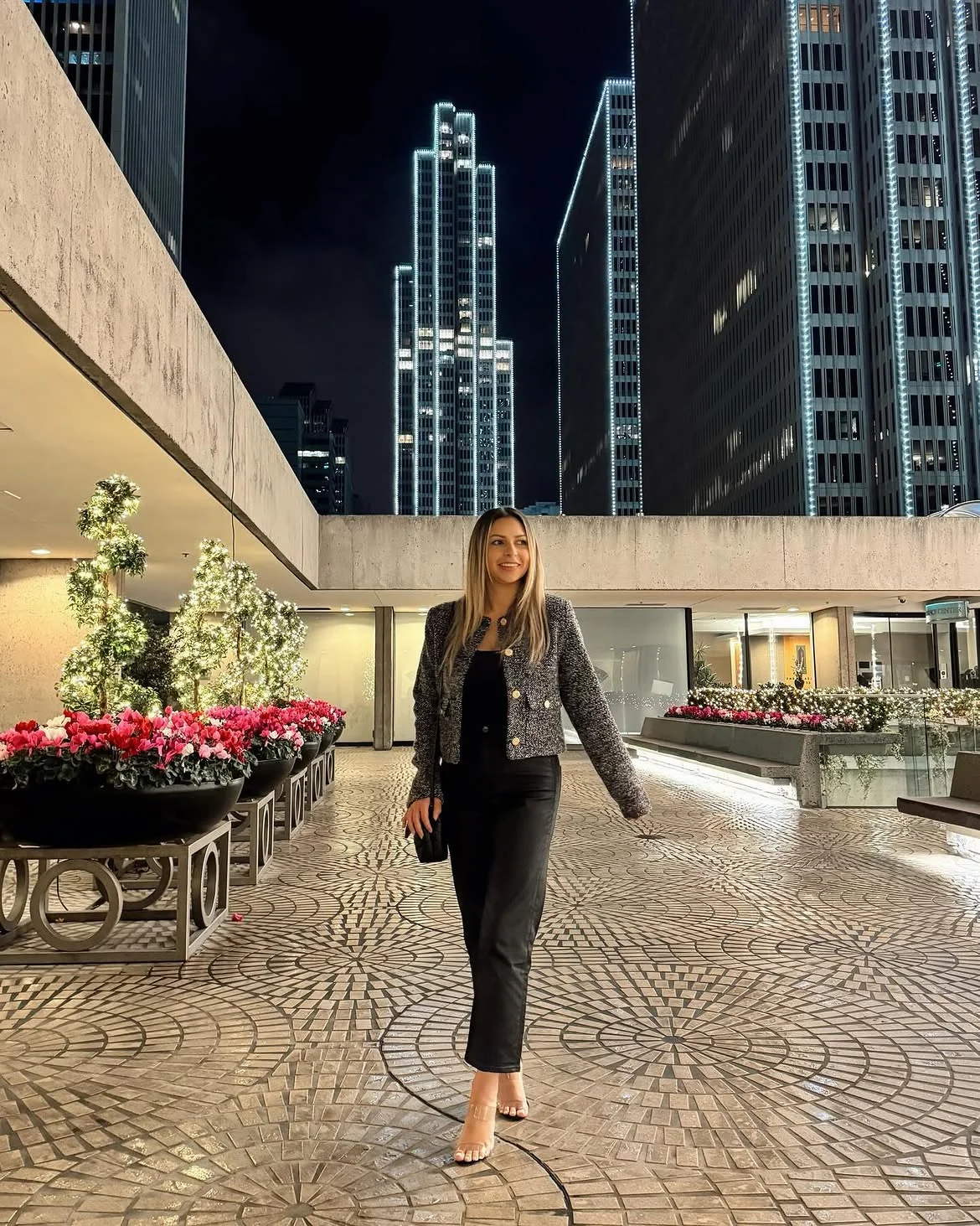 fall date night outfits 2026 + A Textured Jacket and Black Trousers for a City Night Out