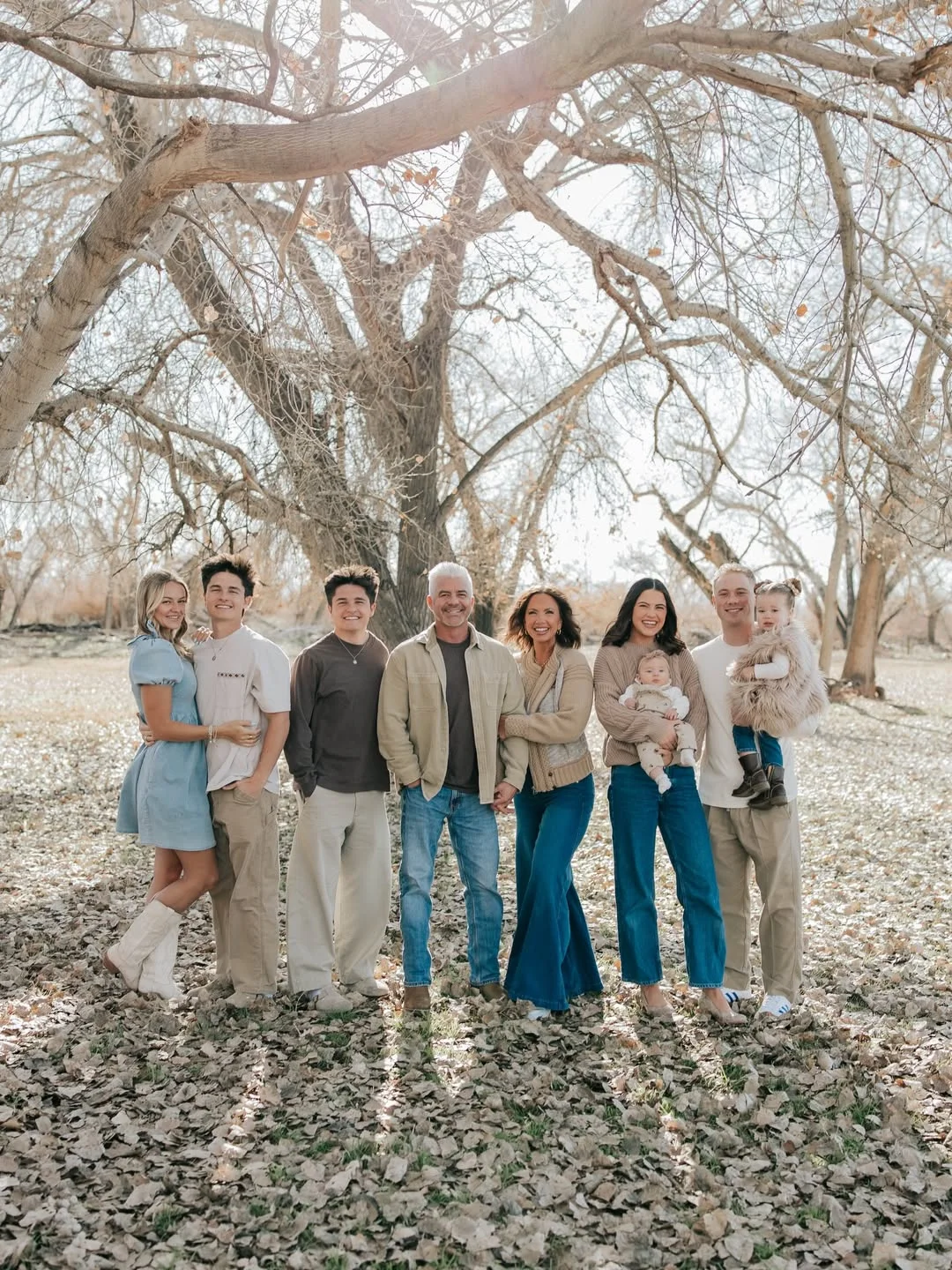 fall family picture outfits 2026 + Denim and Earthy Layers for a Big Family Gathering
