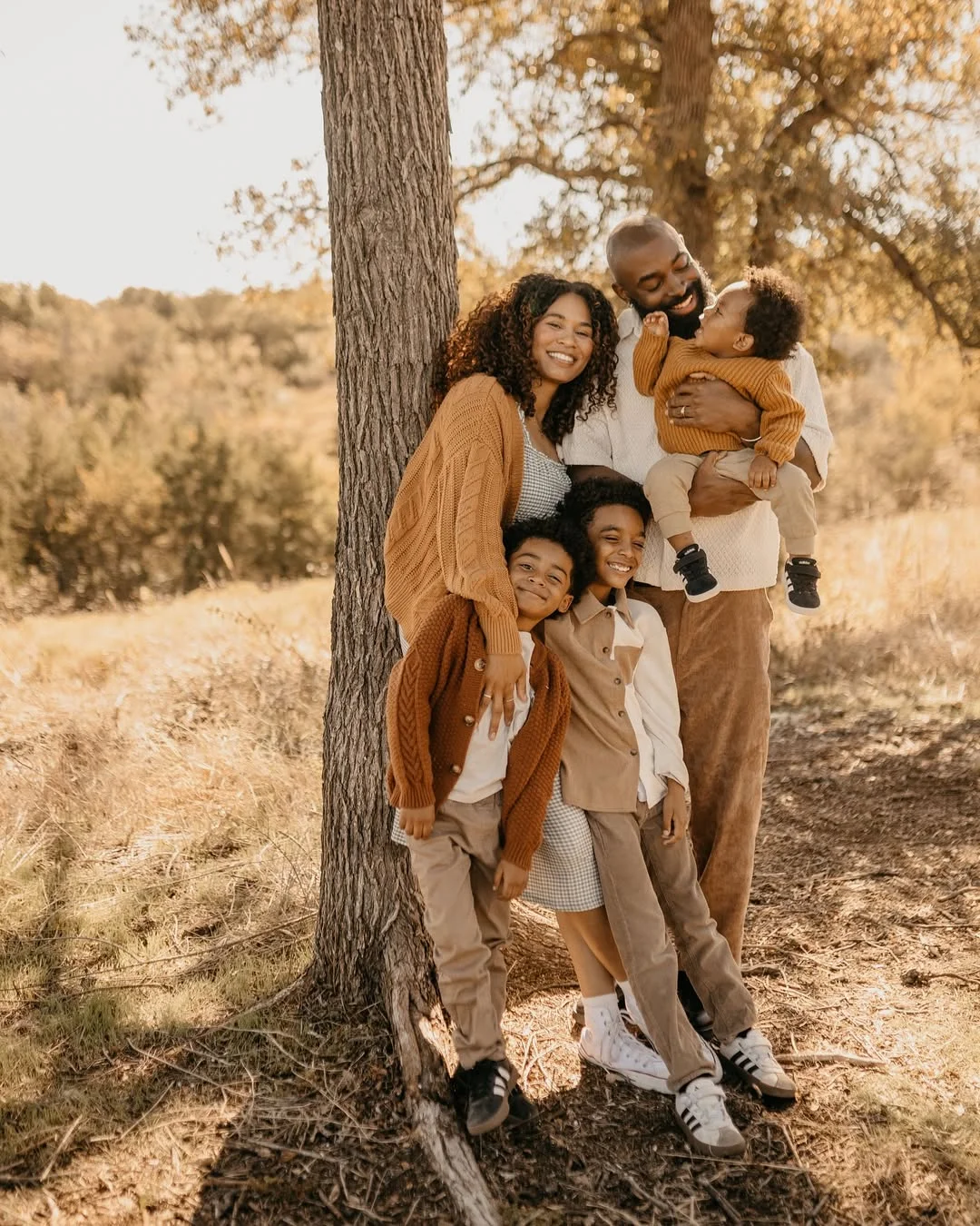 fall family picture outfits 2026 + Cinnamon Knits and Cream Layers for a Golden Fall Look