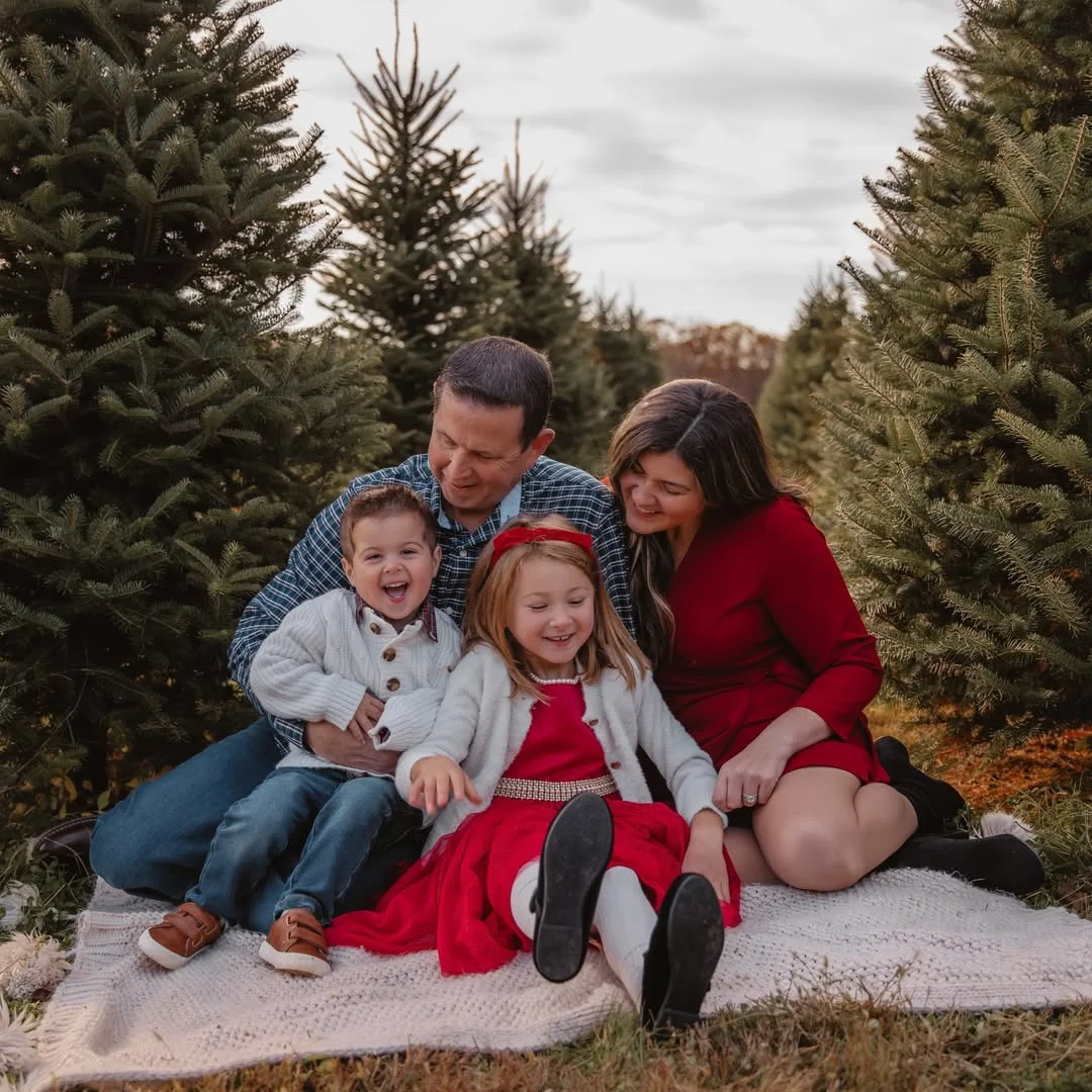 fall family picture outfits 2026 + Red Dresses and Cozy Knits for a Late-Fall Family Session