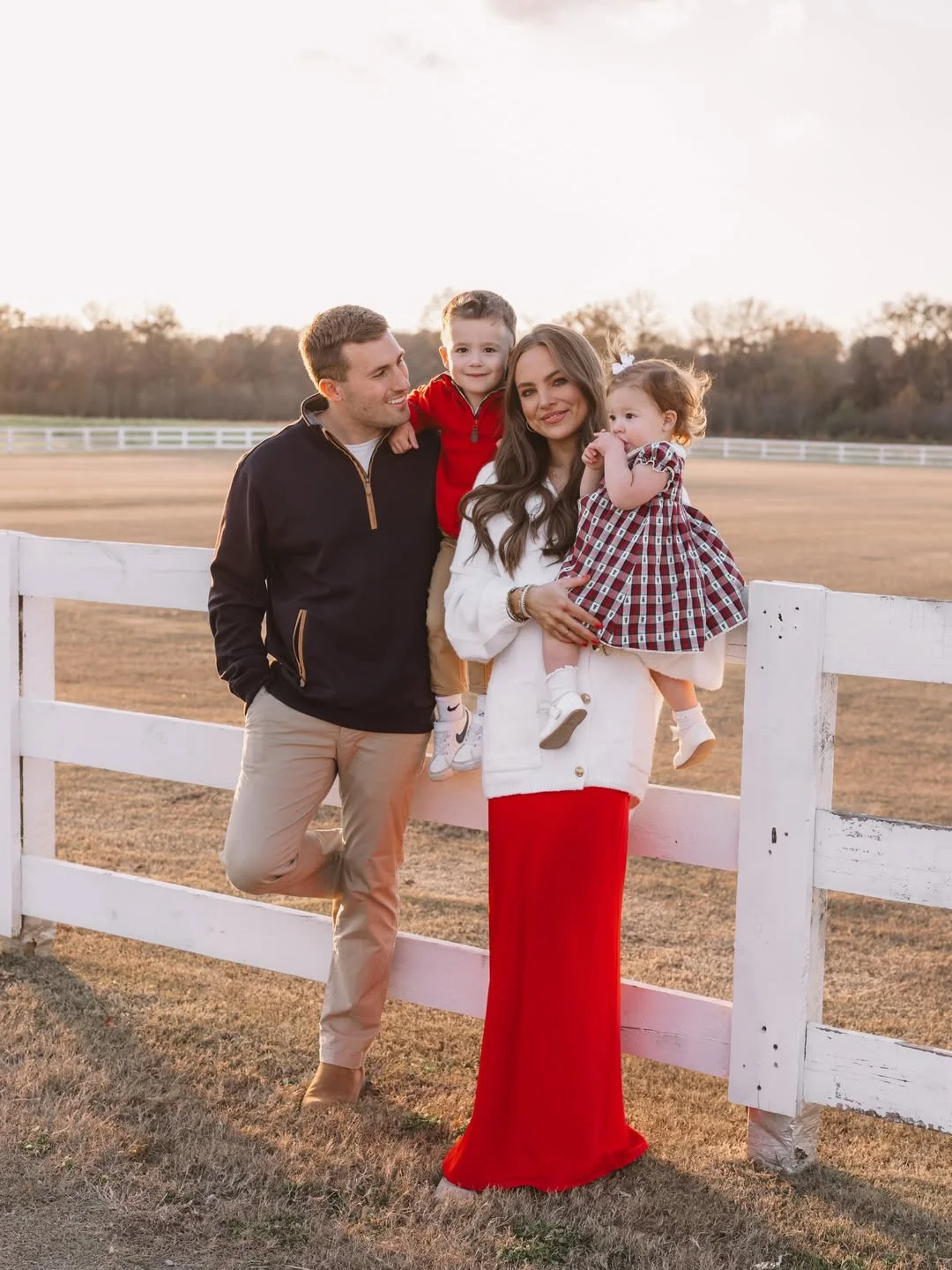 fall family picture outfits 2026 + Red, Cream, and Plaid for a Refined Country Look