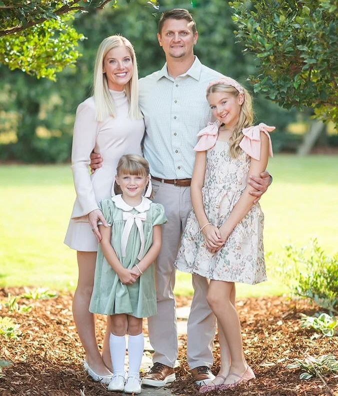fall family picture outfits 2026 + Pastel Green and Blush for a Refined Family Portrait