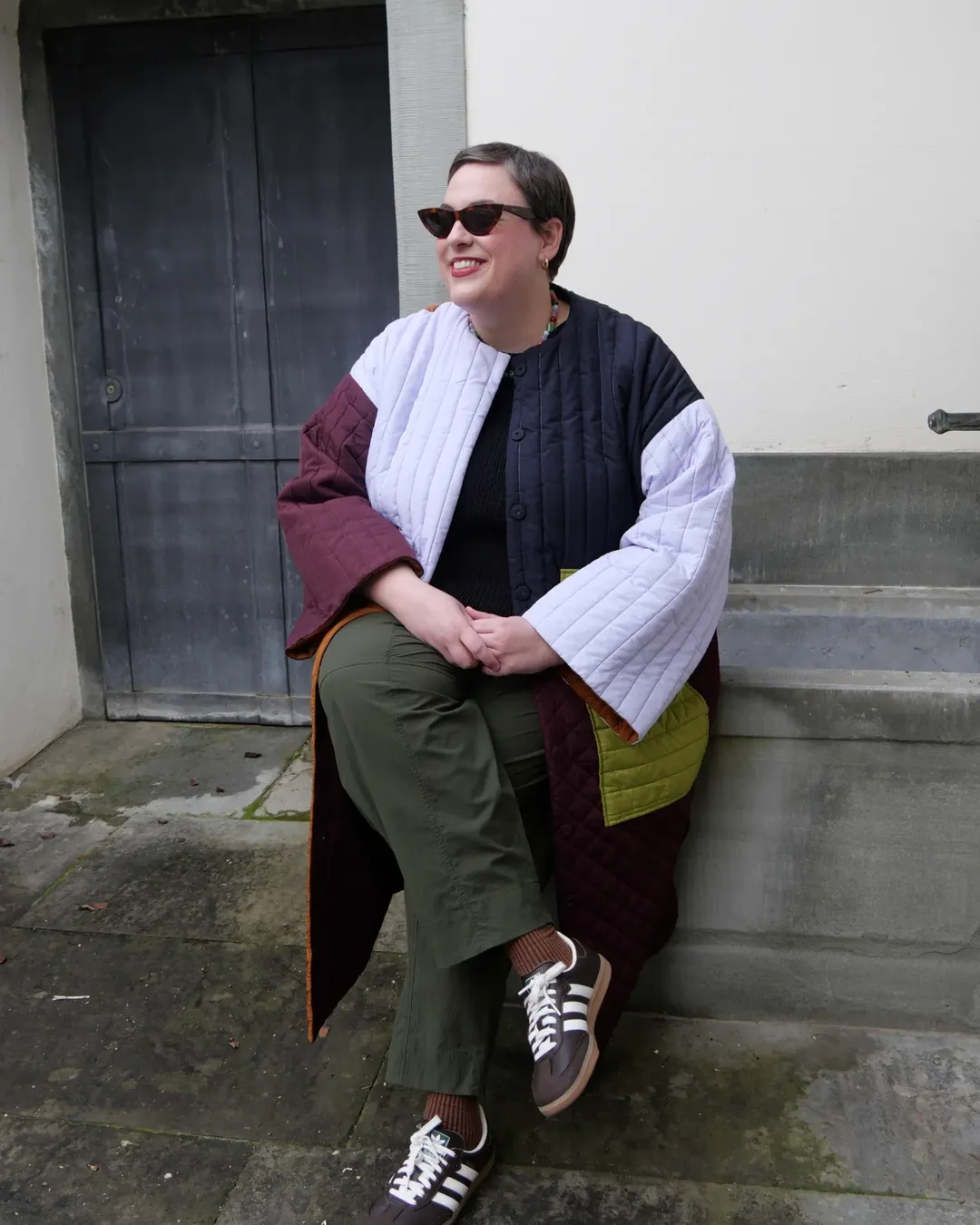 fall fashion for women over 40 Color-Blocked Quilting With Everyday Energy