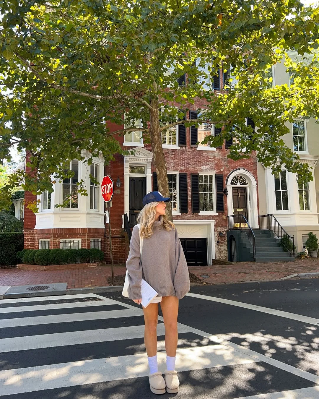nyc fall outfits street style casual 2026 + Oversized Sweater And Baseball Cap Weekend Ease