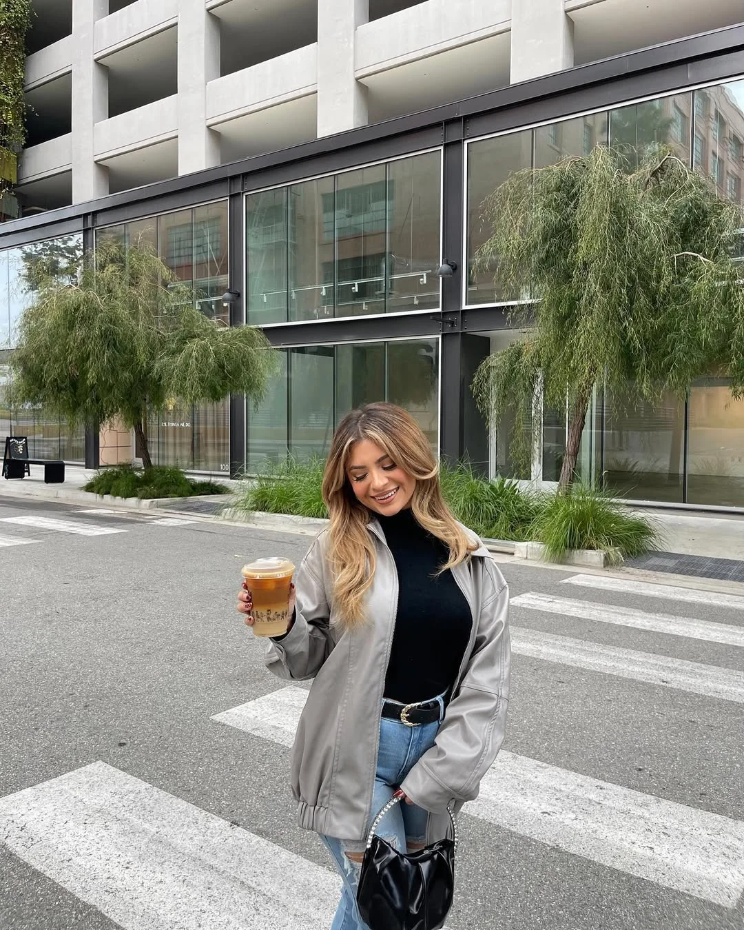 nyc fall outfits street style casual 2026 + Gray Bomber Jacket And Black Turtleneck City Casual