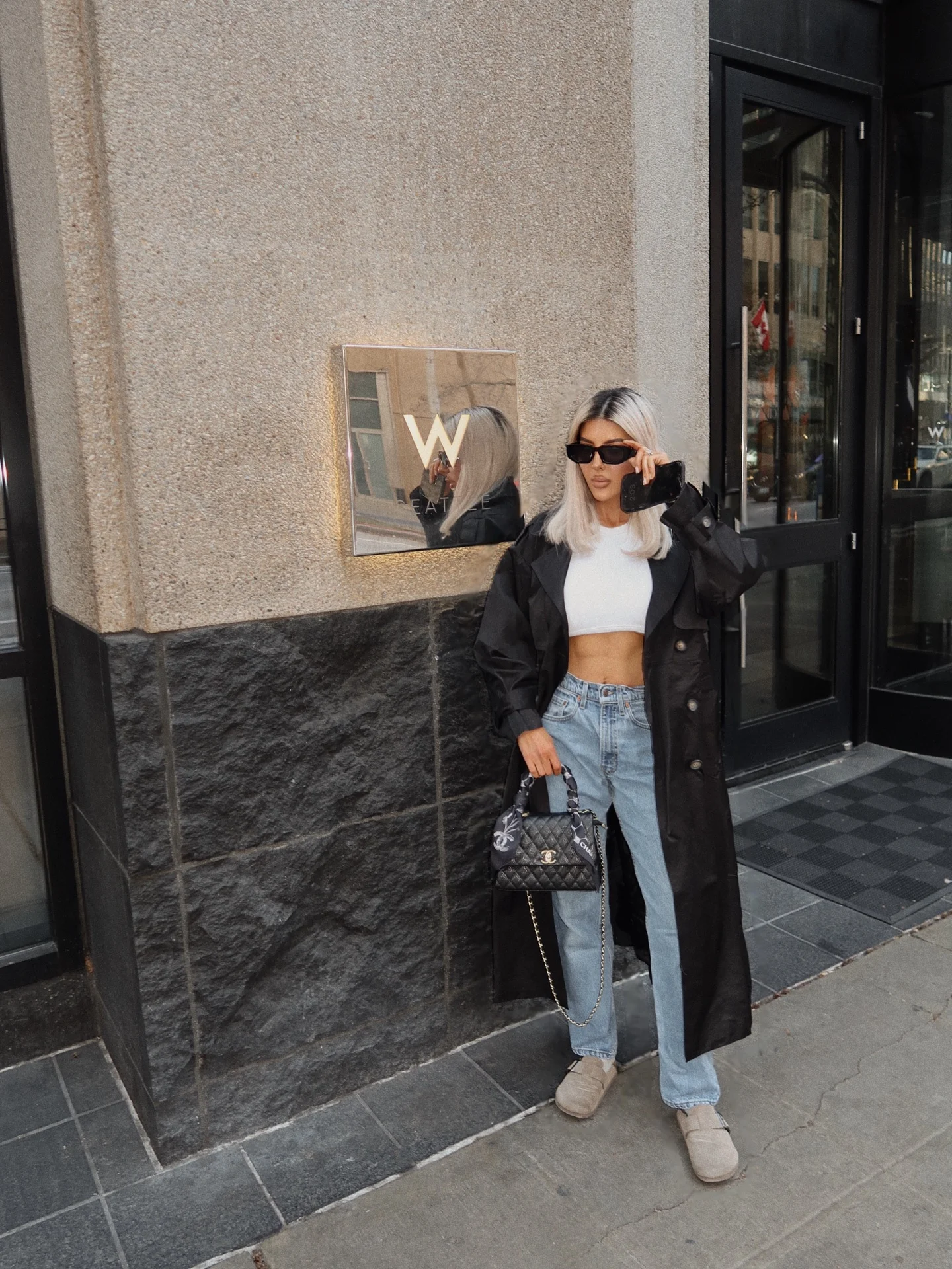 fall going out outfits 2026 + Black Trench Layers Over Jeans for a Downtown Drink