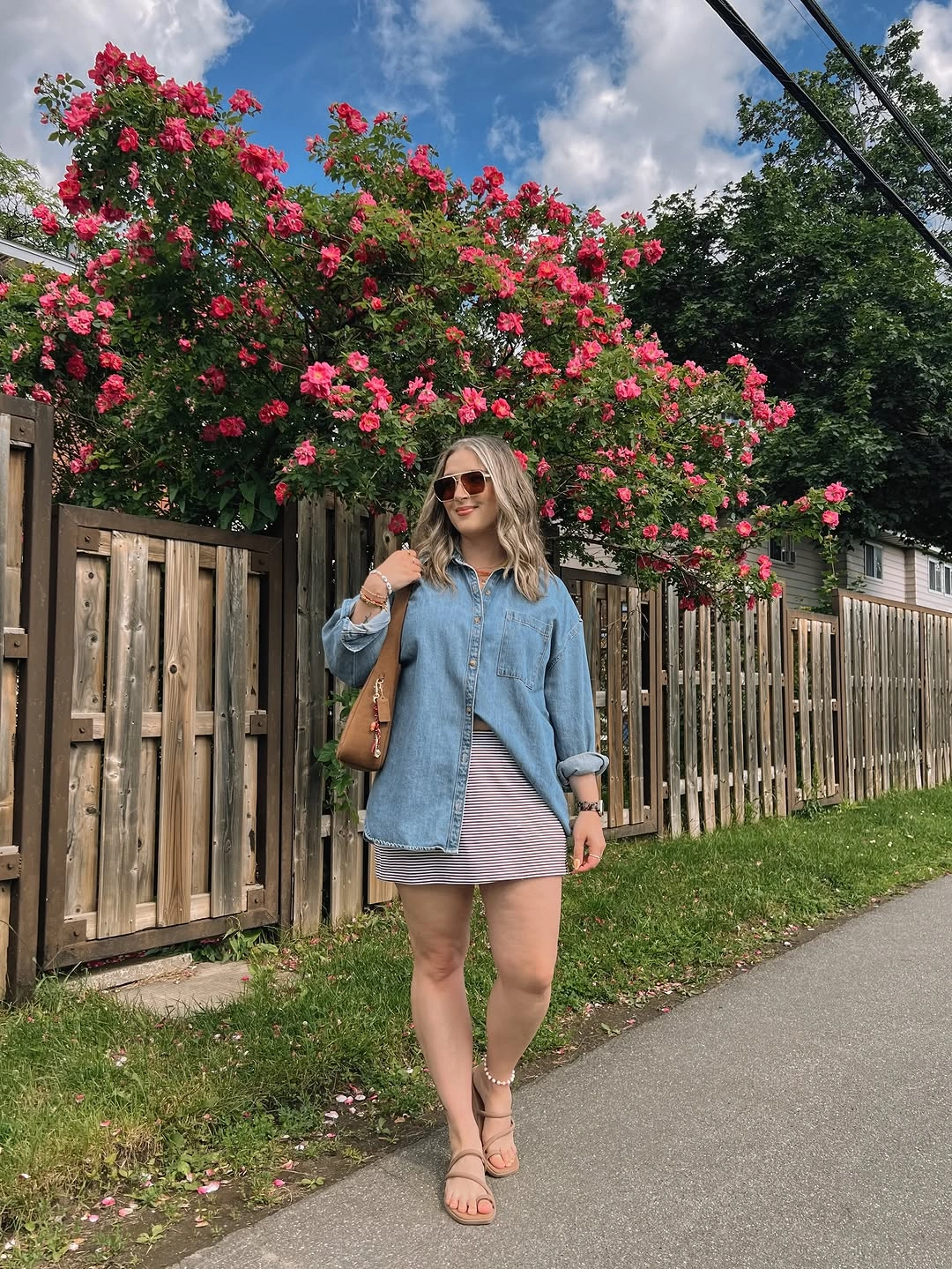fall mom outfits 2026 The Denim Shirt Dress Layer for Warm Early Fall