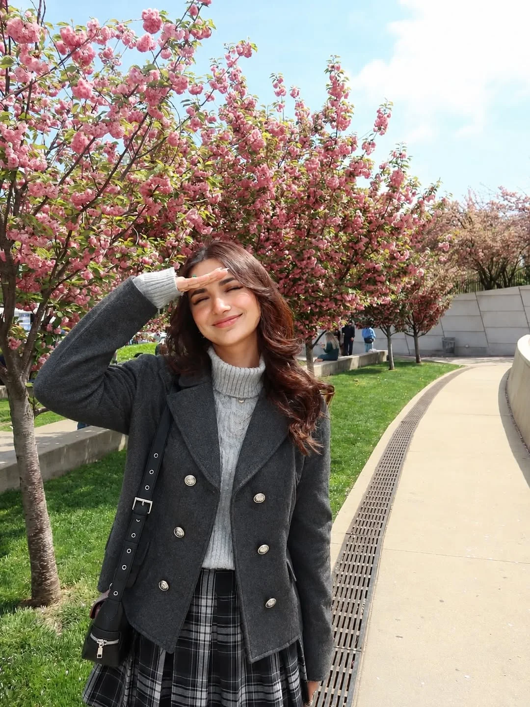 fall outfits for college students casual 2026 Smart Plaid Skirt And Peacoat For A Polished Lecture Day