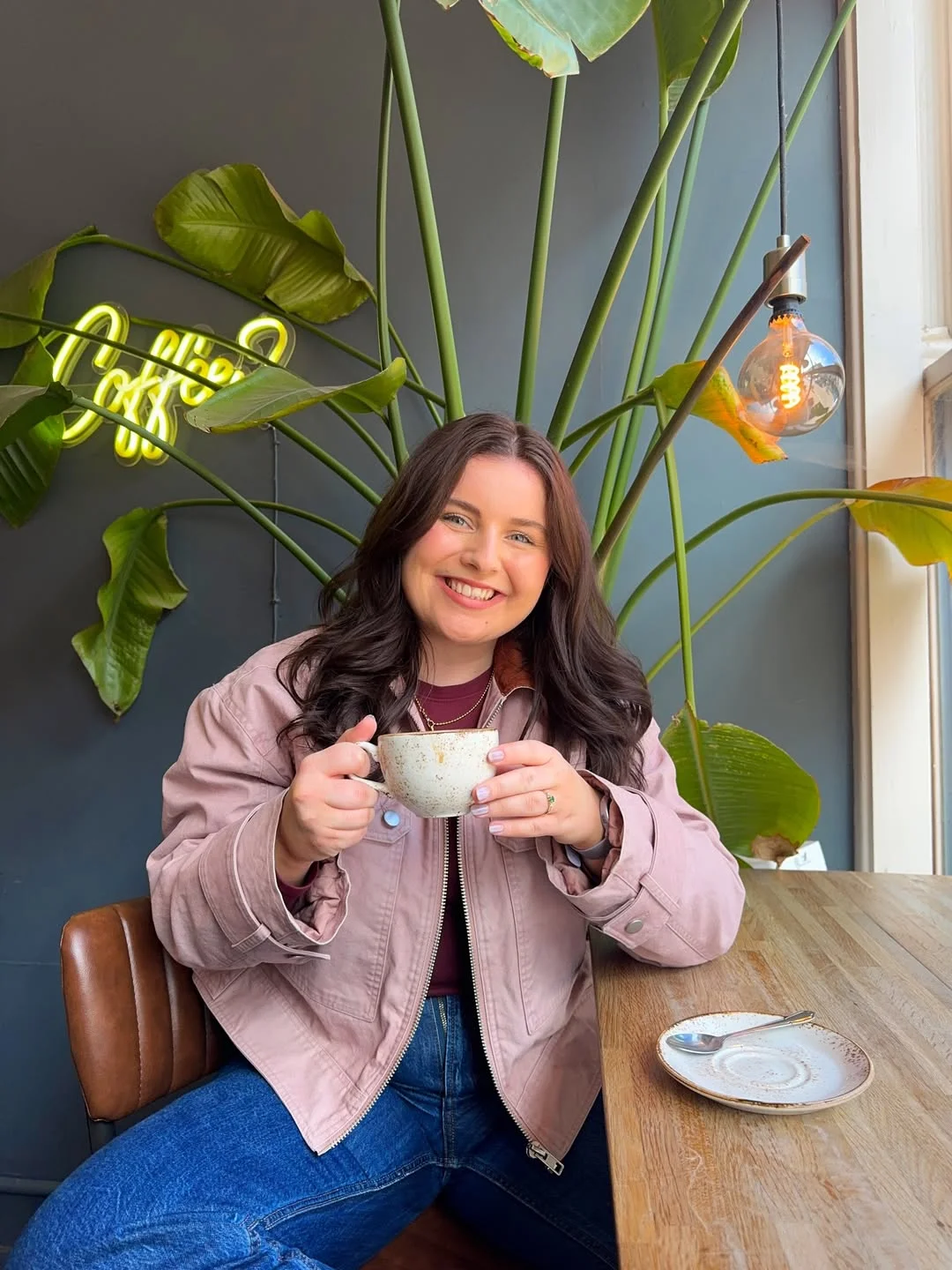 fall outfits for plus size women 2026 + Blush Utility Jacket With Denim For Coffee-Date Casual