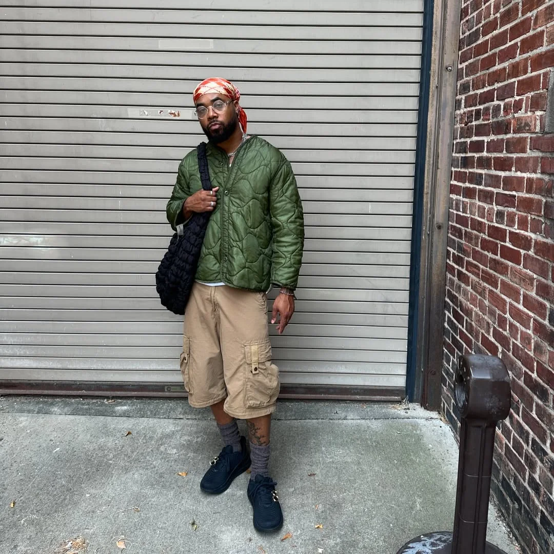 Fall outfits ideas for men 2026 Quilted Jacket and Cargo Jorts for Warm Fall Streetwear
