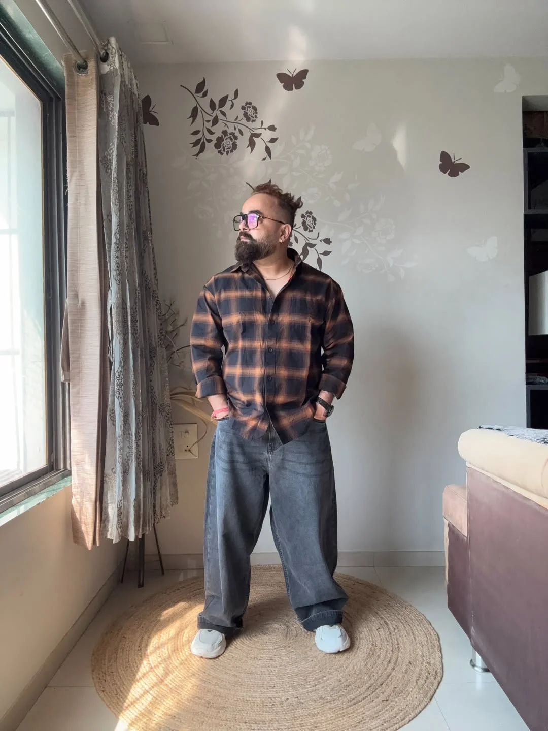 Fall outfits ideas for men 2026 Plaid Shirt and Washed Denim for Easy Fall Texture