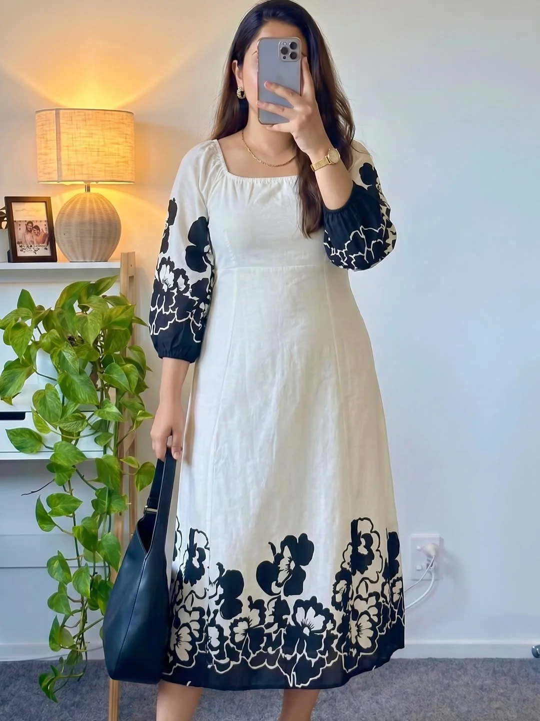 fall outfits with dresses 2026 Black And White Florals With Quiet Everyday Polish