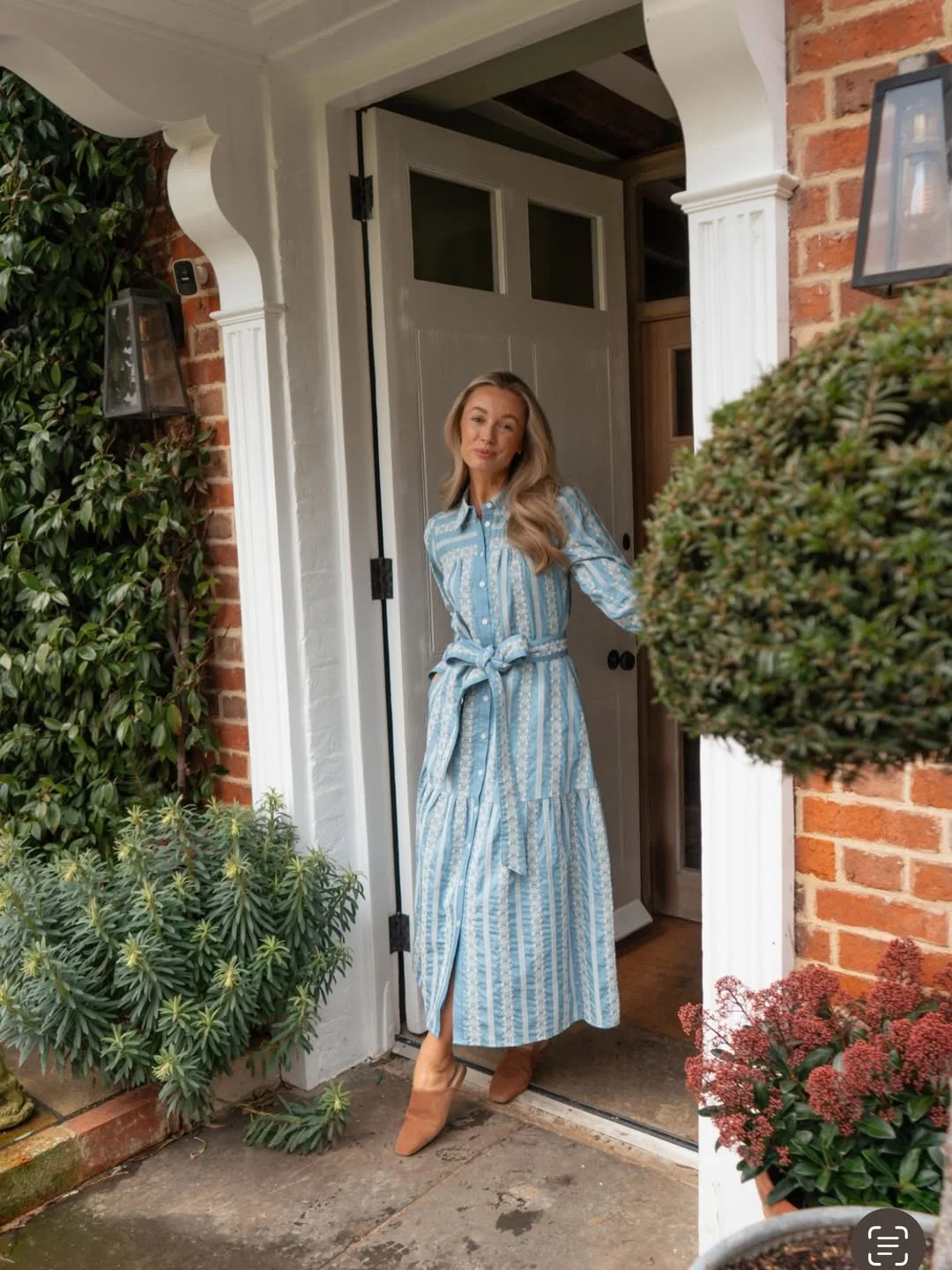 fall outfits with dresses 2026 Blue Shirt Dress With Soft Western Boots