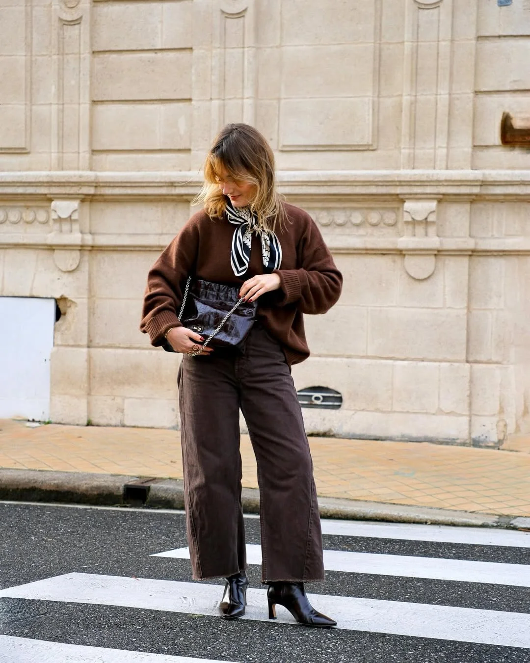 fall outfits with jeans 2026 + Chocolate Denim, Soft Knitwear, And Polished Heeled Boots