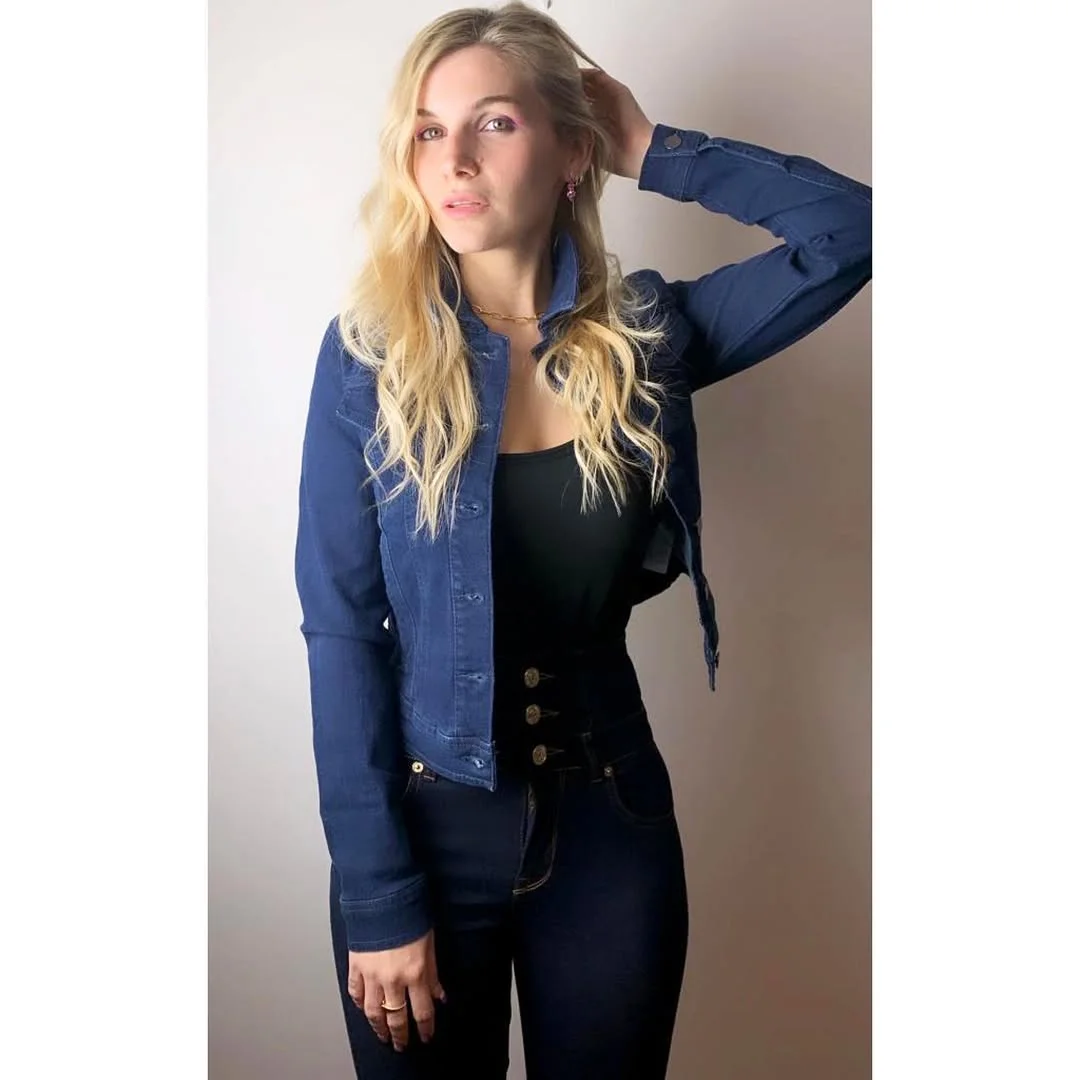 fall outfits with jeans jacket 2026 Dark Denim On Denim With A Sleek Night-Out Edge