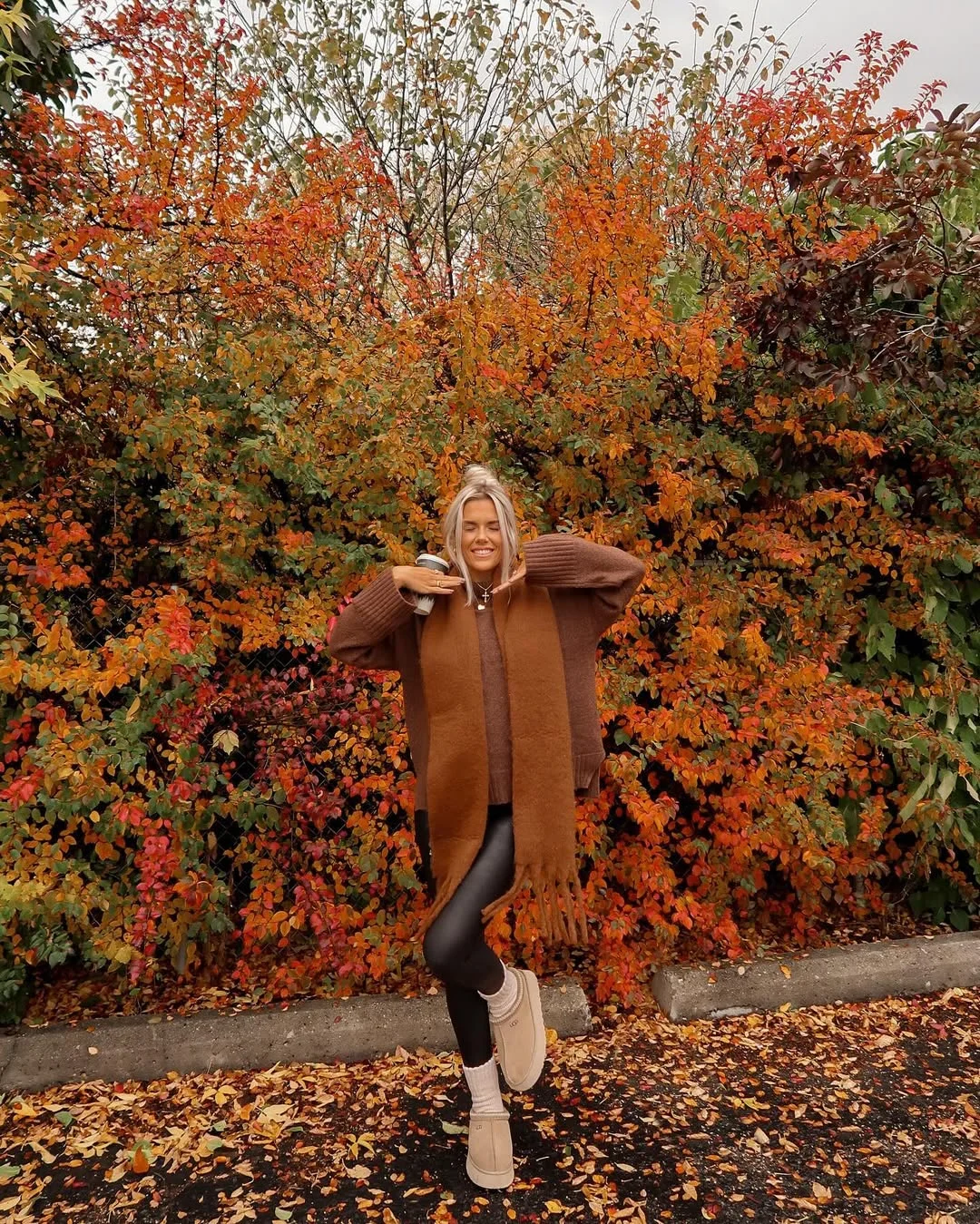 fall outfits with leggings and boots 2026 + Chocolate Layers With Cream Mini Boots