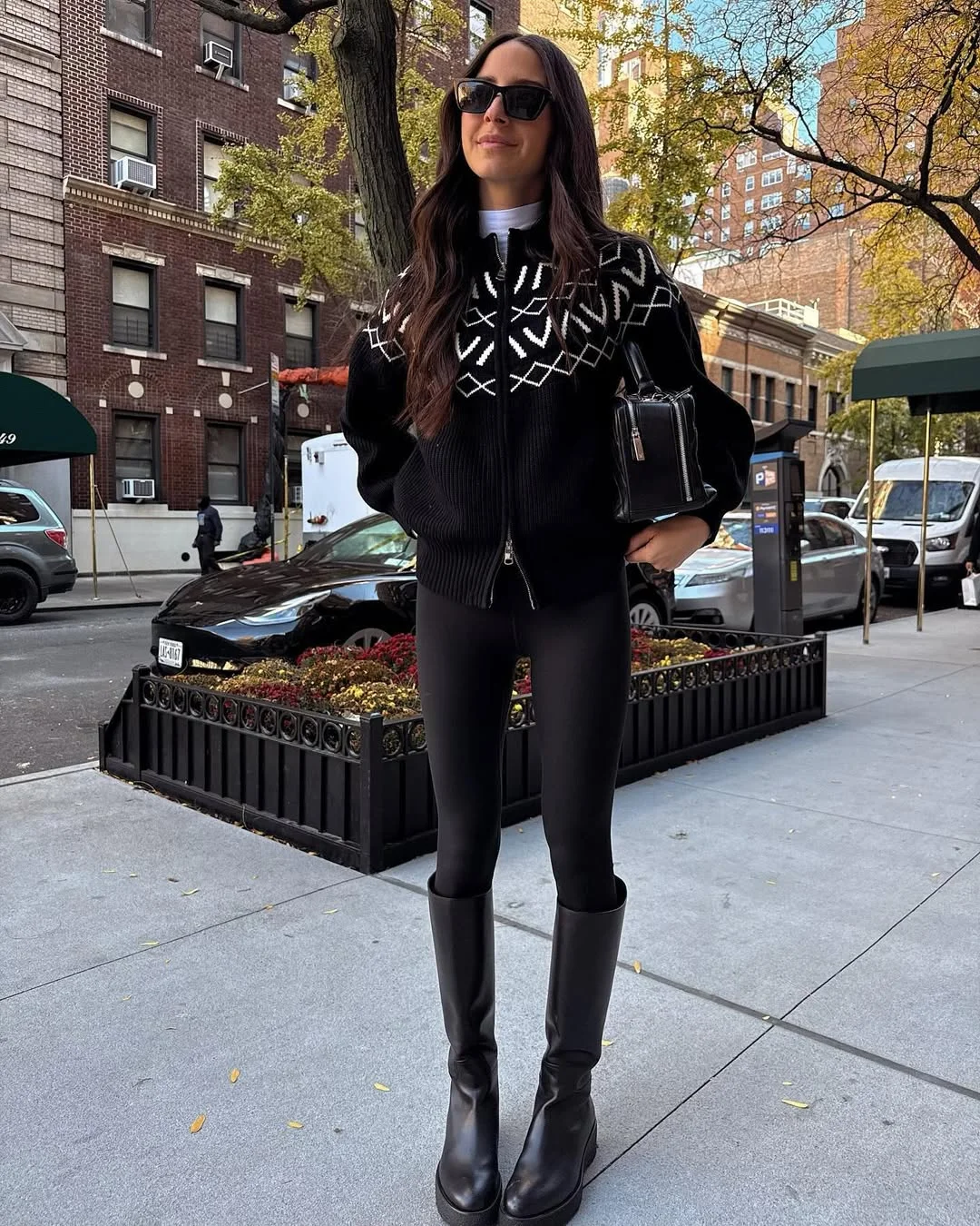 fall outfits with leggings and boots 2026 + Nordic Knit and Riding Boots for a City Day