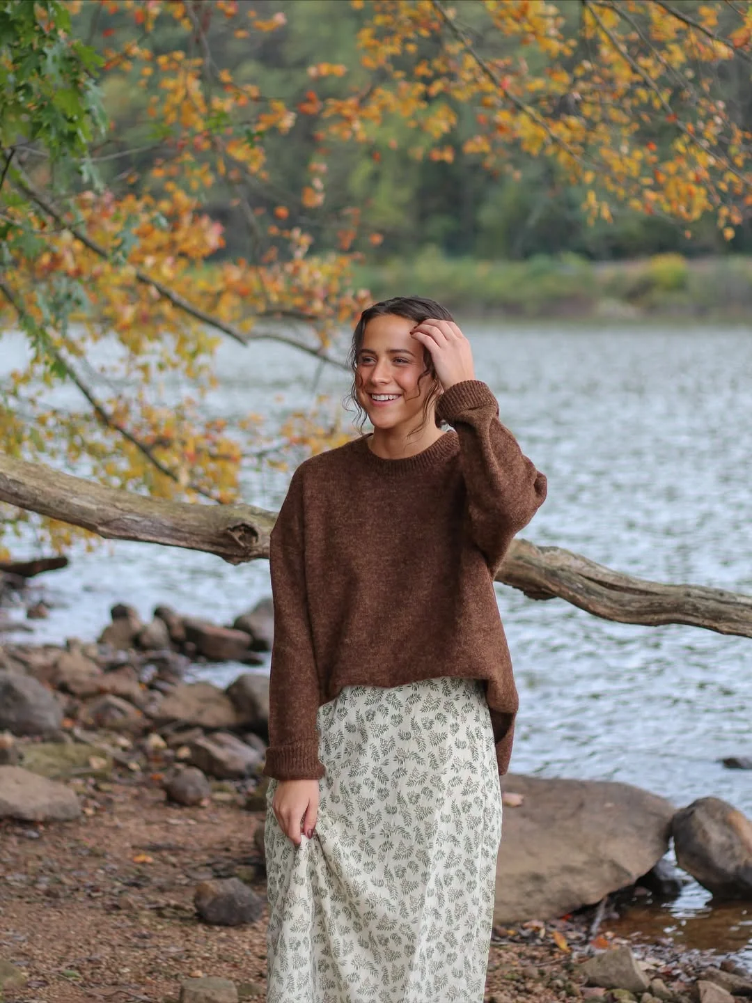 fall outfits with sweater 2026 + Powder Blue Sweater with Olive Trousers