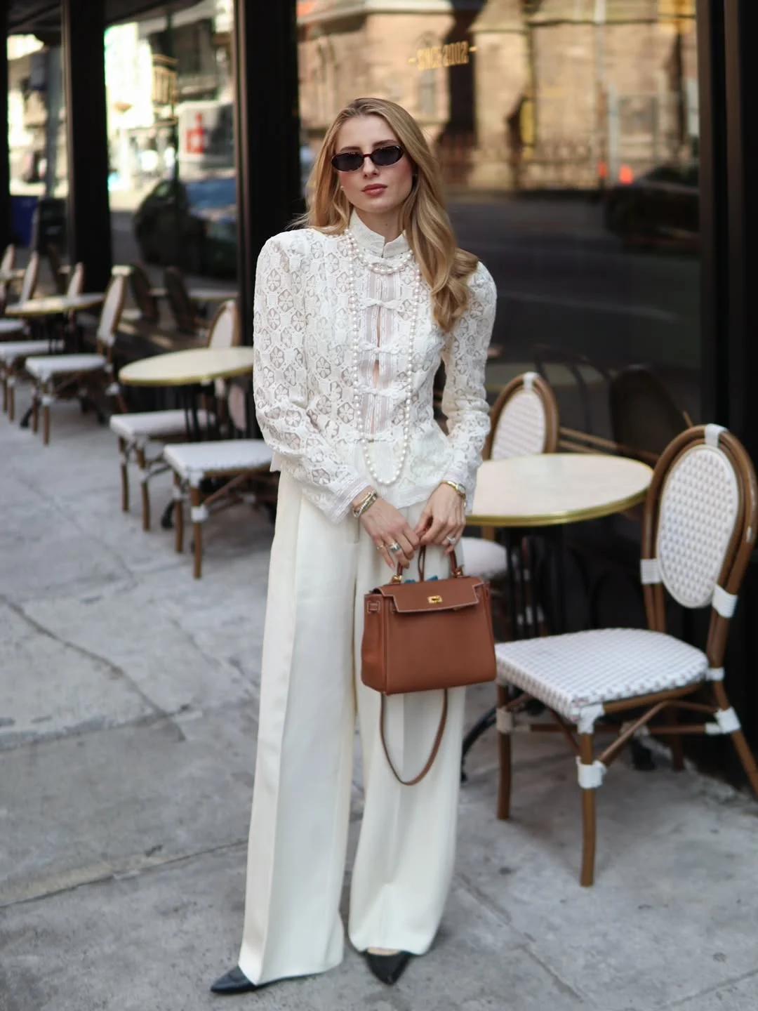 fall pants outfits for women 2026 Romantic White Pants With A Lace Blouse
