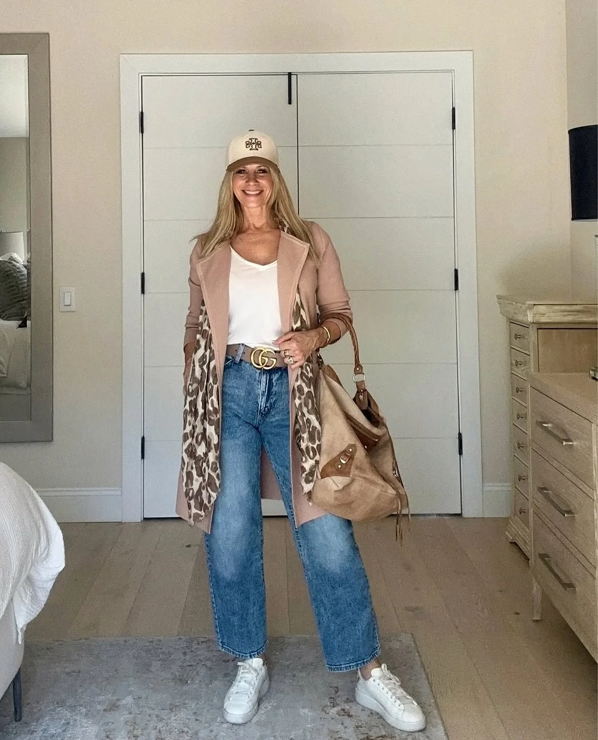 fall travel outfits 2026 + Leopard Detail and Denim for a Polished Travel Day