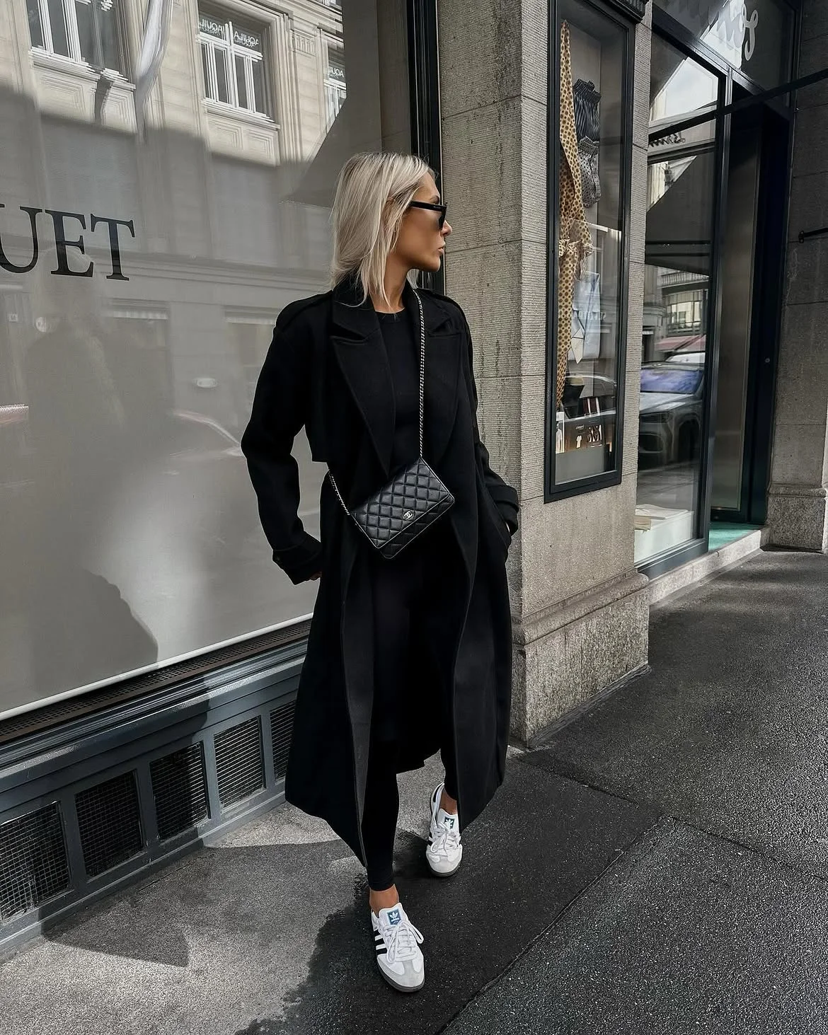 fall travel outfits 2026 + All-Black Layers With White Sneakers