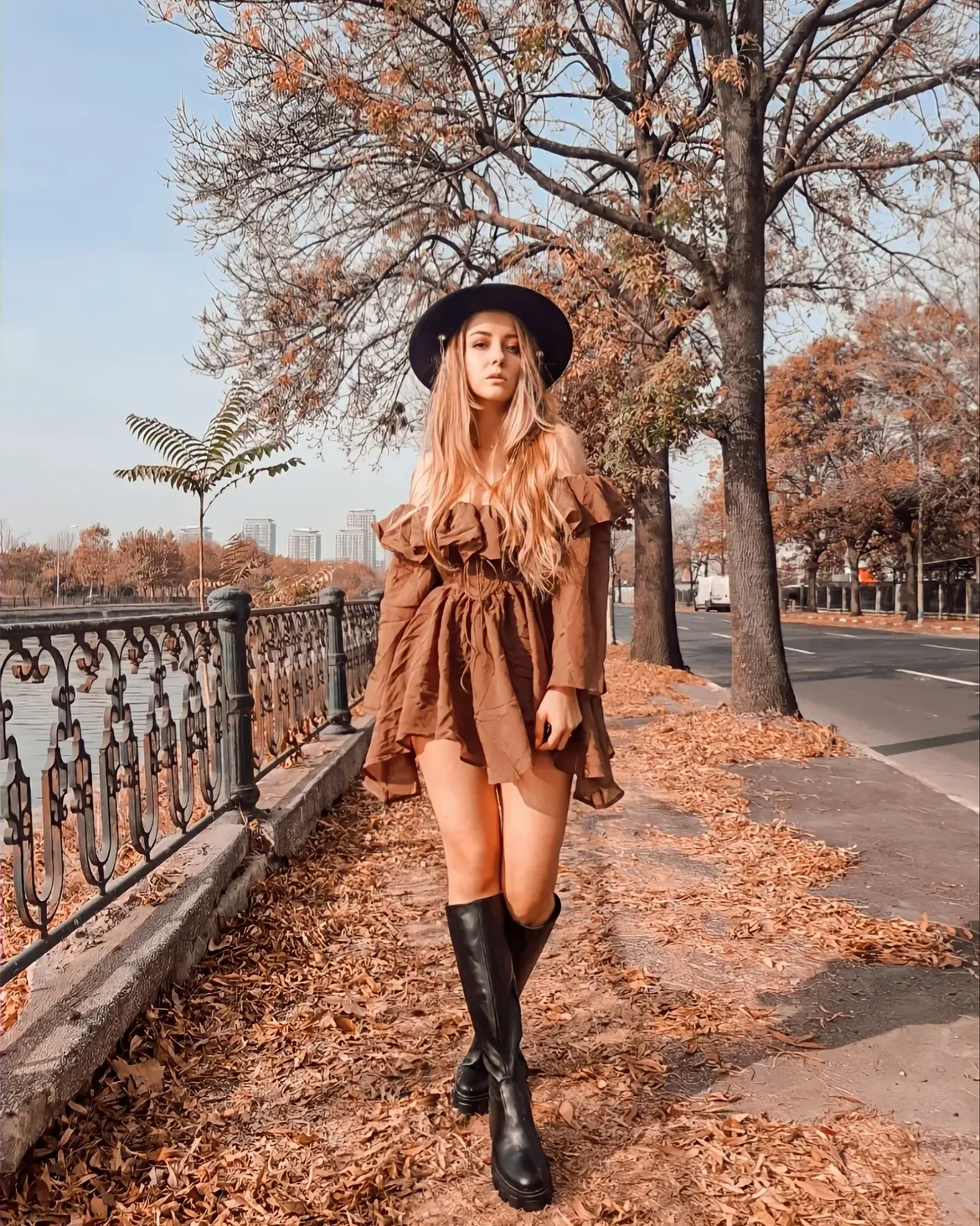 fall travel outfits 2026 + A Romantic Brown Dress for a Warm Fall Escape