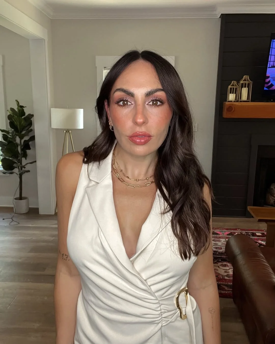 fall vest outfits for women 2026 White Wrap Vest Dressing for a Polished Evening