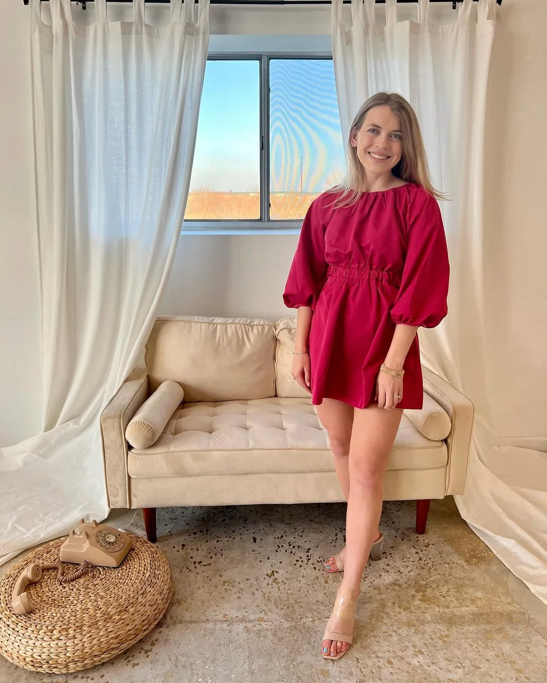 fall wedding guest dress 2026 Berry Puff-Sleeve Mini Dress For A Playful Fall Wedding