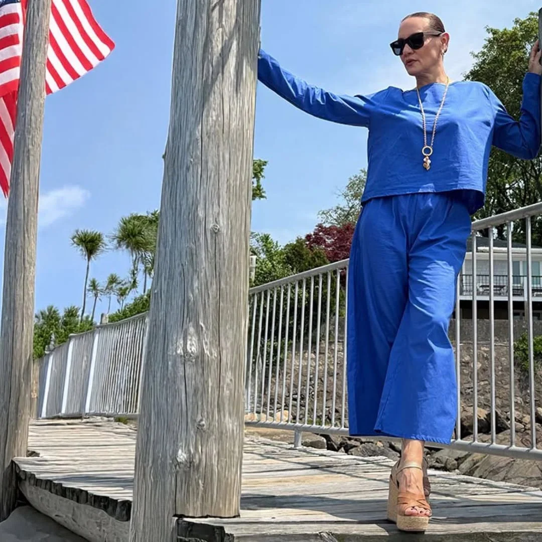July fashion trends 2026 + Cobalt Blue Coastal Set With Fourth Of July Energy