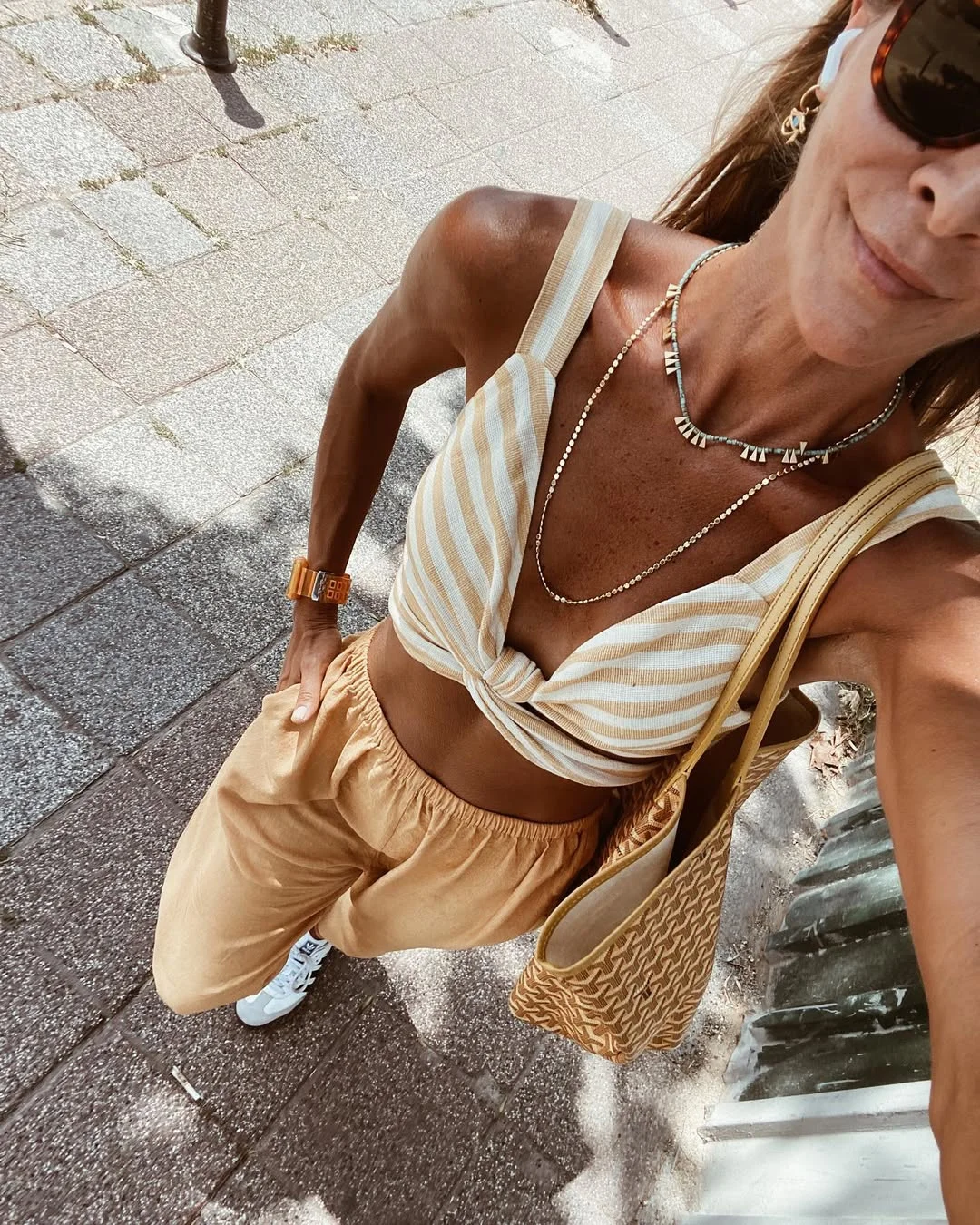 July outfits ideas 2026 + Striped Summer Top With Easy Vacation Pants