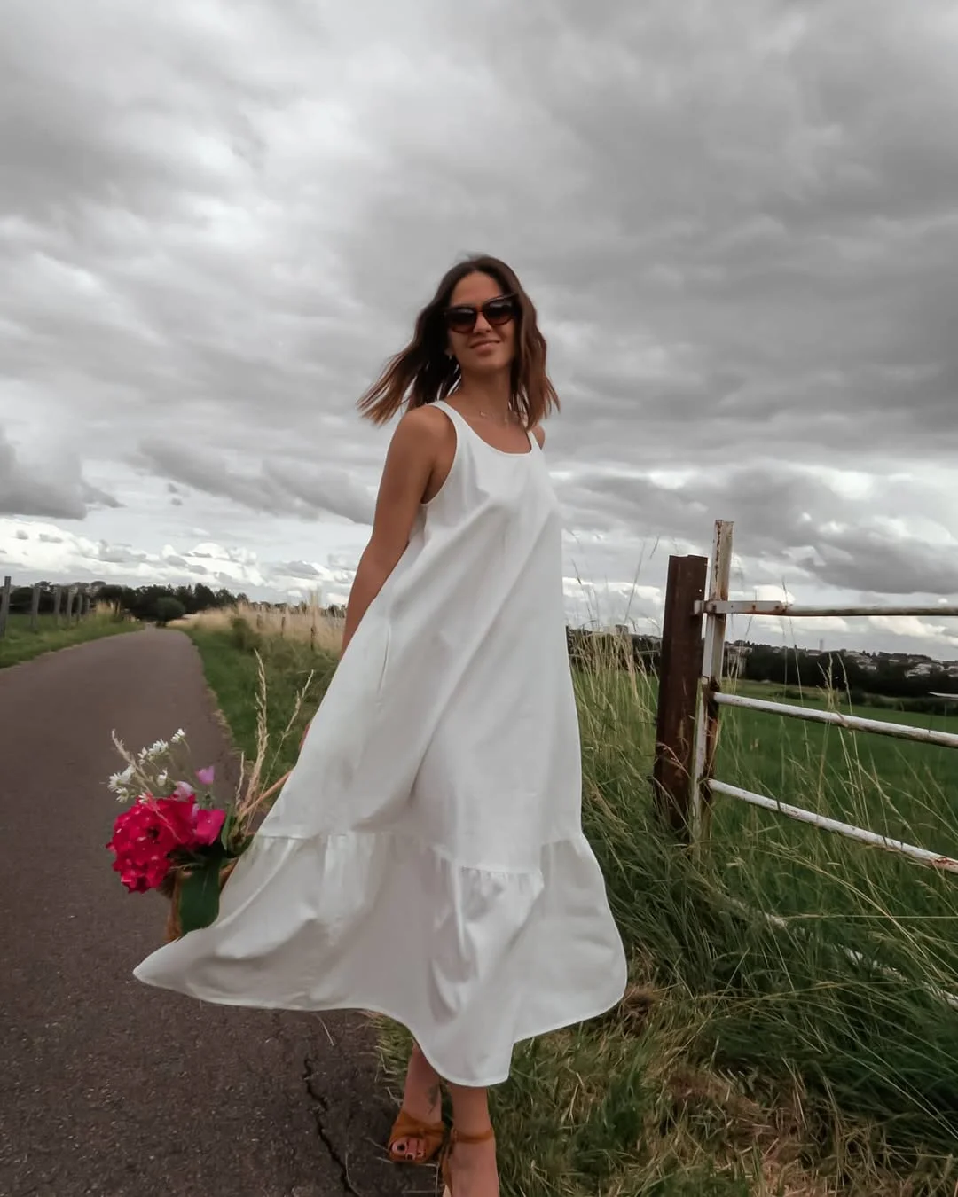 July outfits ideas 2026 + White Ruffle-Hem Dress For A Breezy July Walk