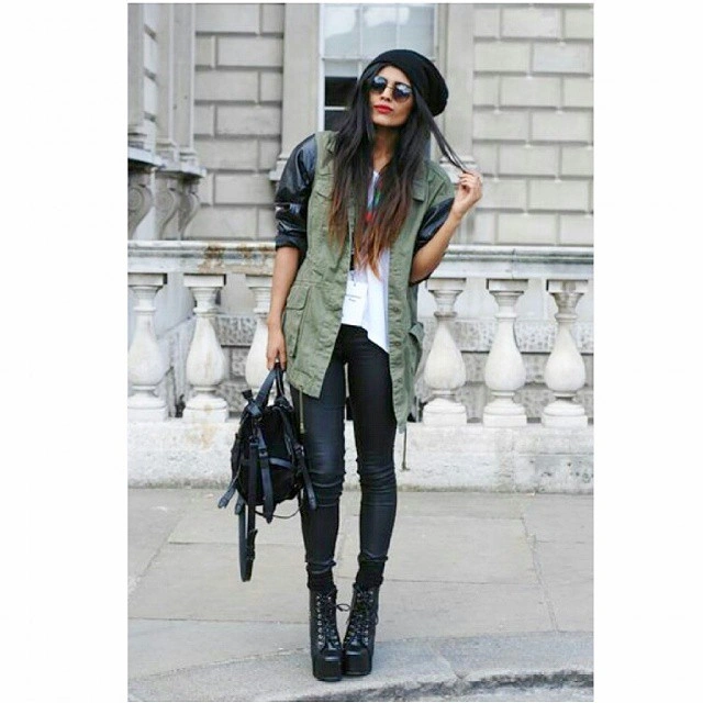 nice fall outfits 2026 Utility Vest Layers with Black Denim and Platform Boots