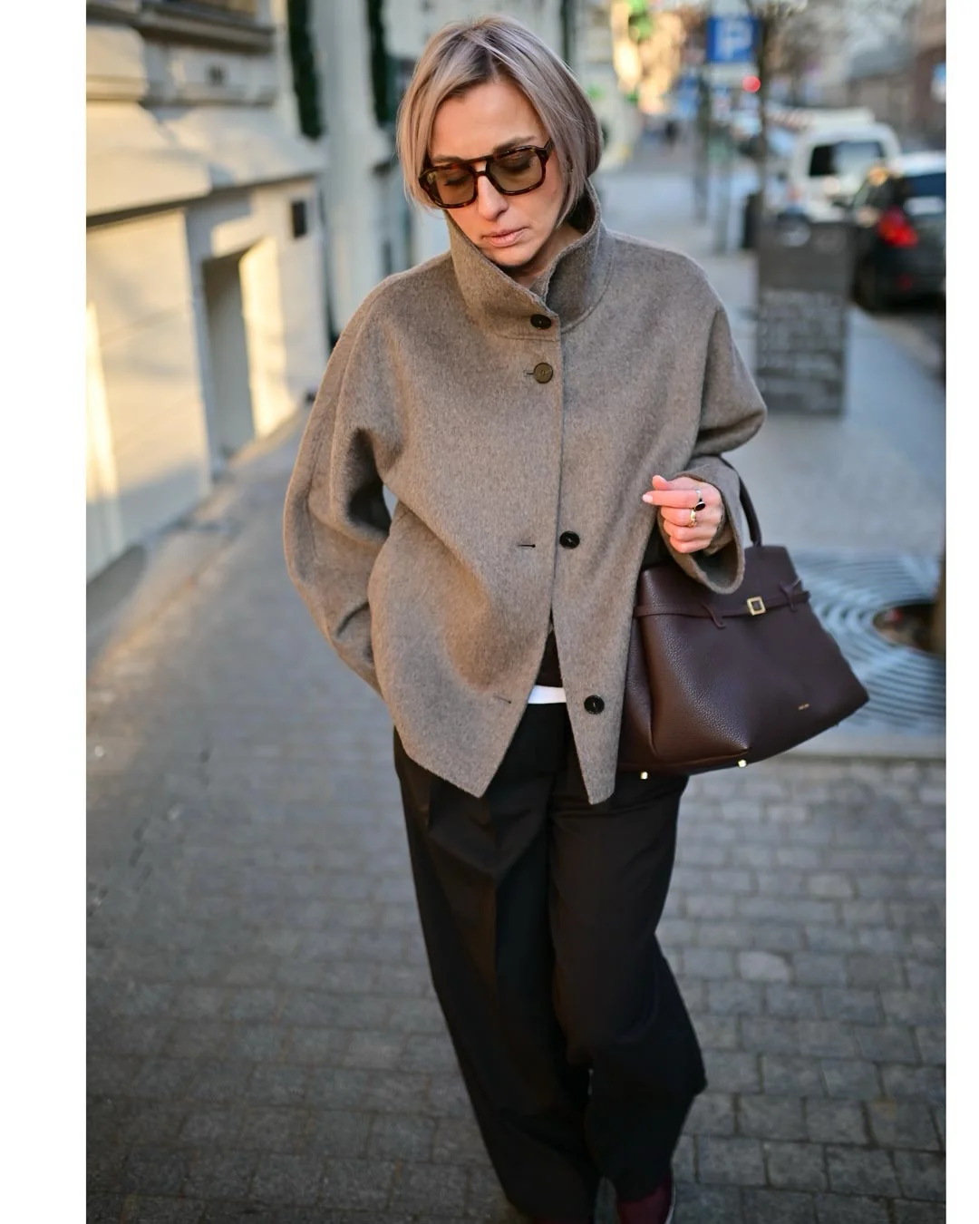 new trends fall fashion 2026 + Soft Gray Jacket and Black Trousers with Minimalist Ease