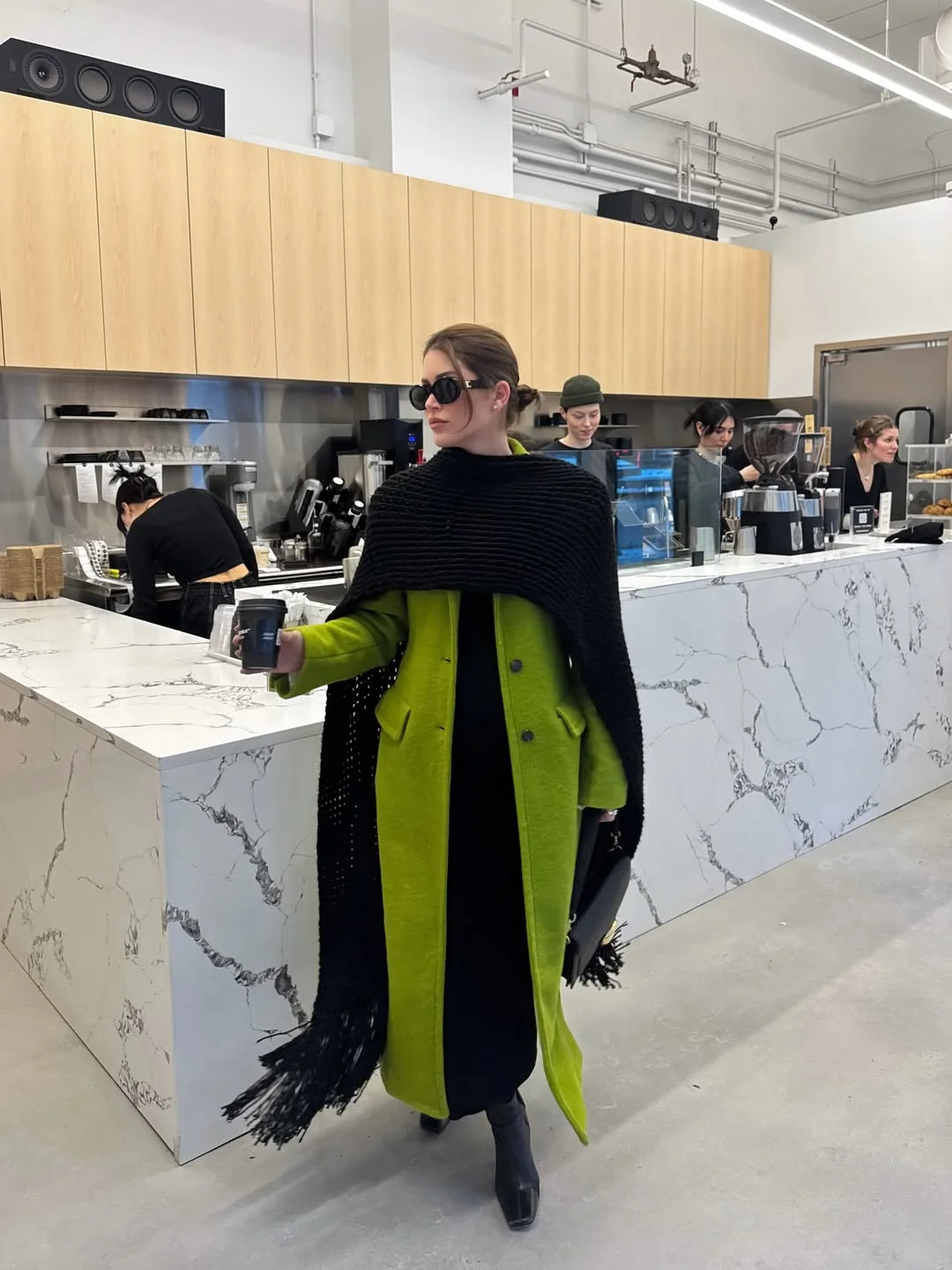 new trends fall fashion 2026 + Lime Green Outerwear and a Black Wrap for Dramatic Winter Elegance