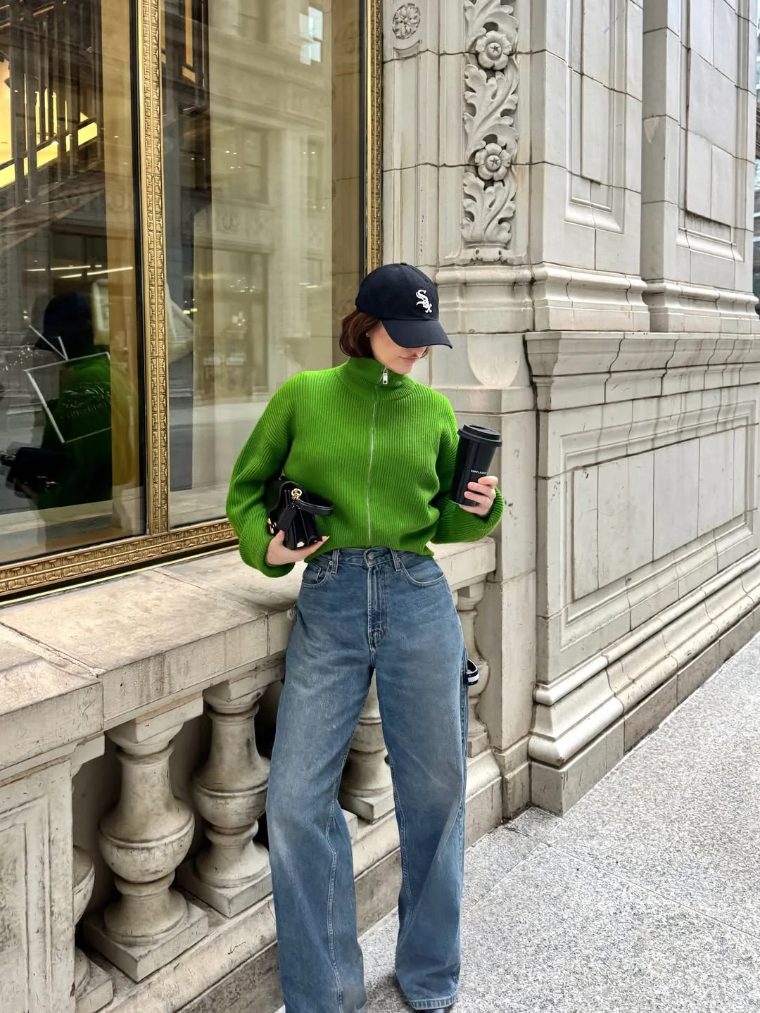 new trends fall fashion 2026 + Bright Green Knit Energy with Wide-Leg Denim