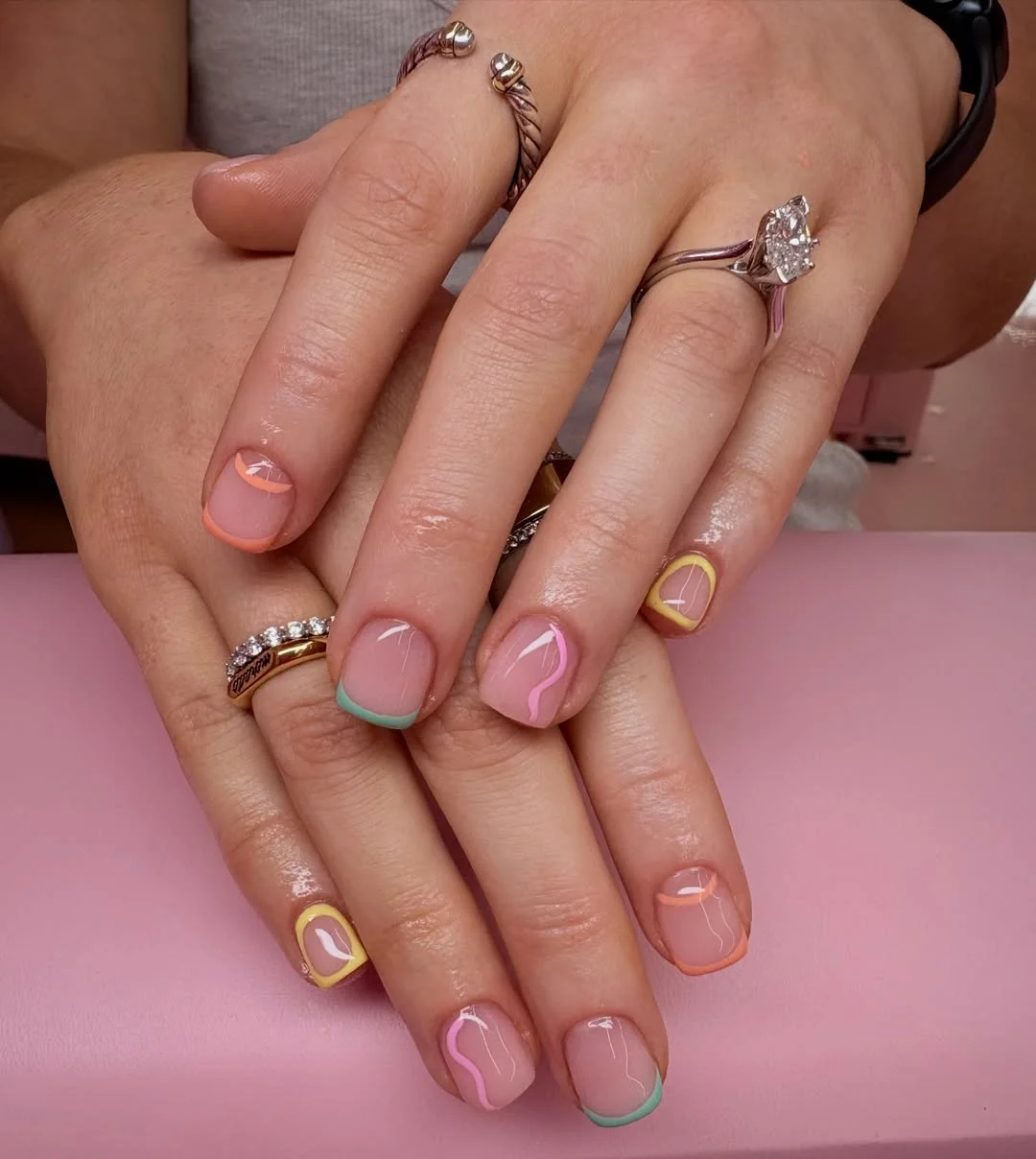 plain summer nails 2026 + Pastel Micro French Nails With Soft Curves
