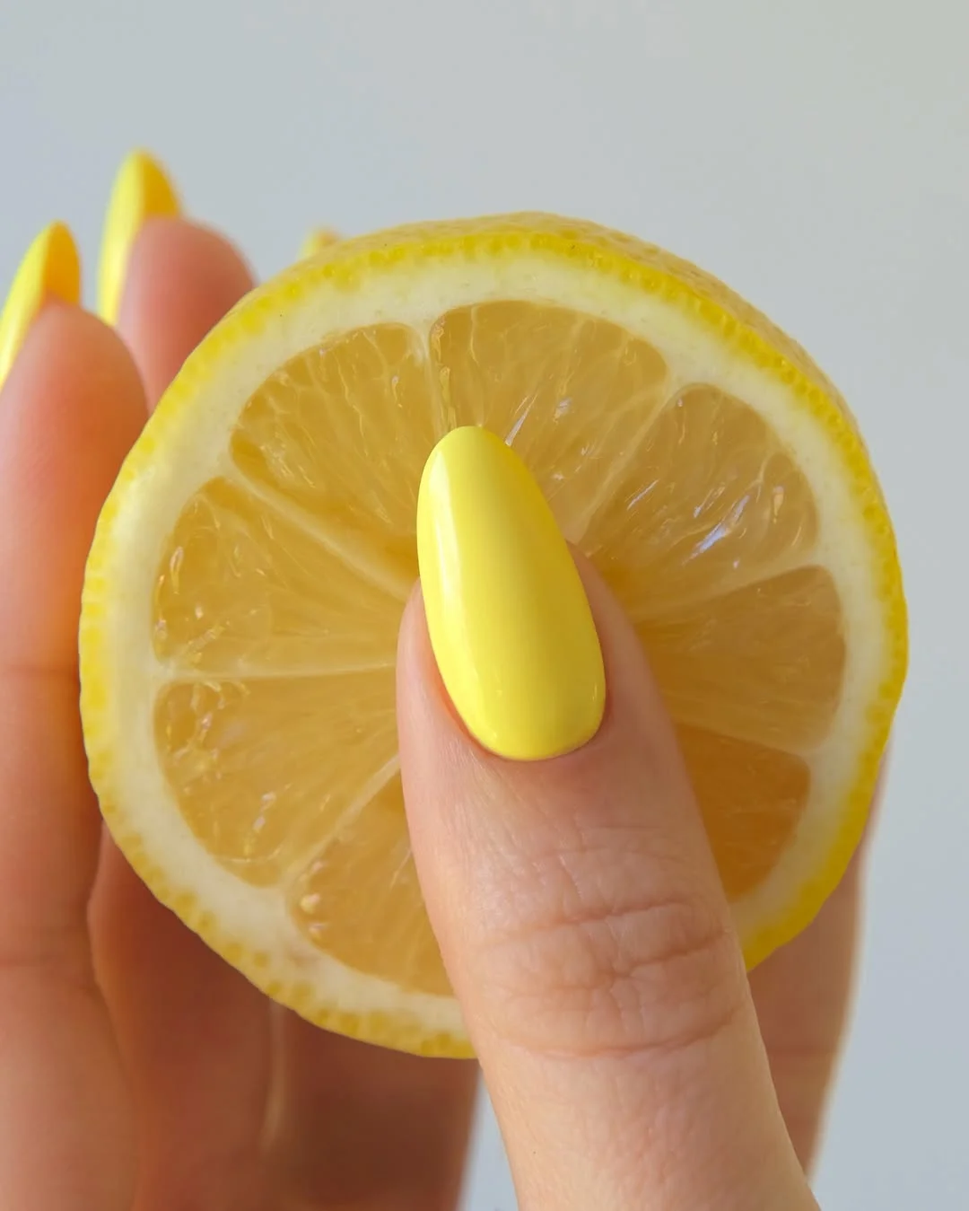 plain summer nails 2026 + Solid Lemon Yellow Almond Nails