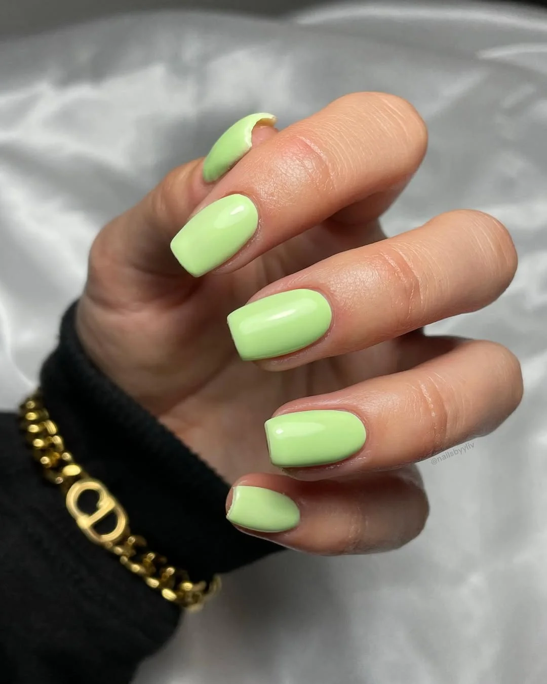 plain summer nails 2026 + Solid Pastel Green Square Nails