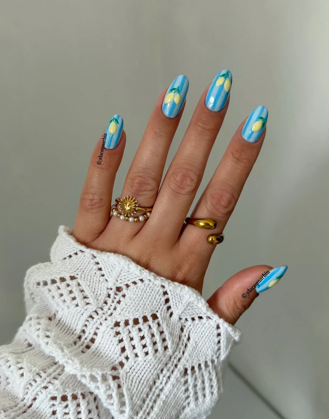 plain summer nails 2026 + Blue Lemon Nails With A Fresh Vacation Feel