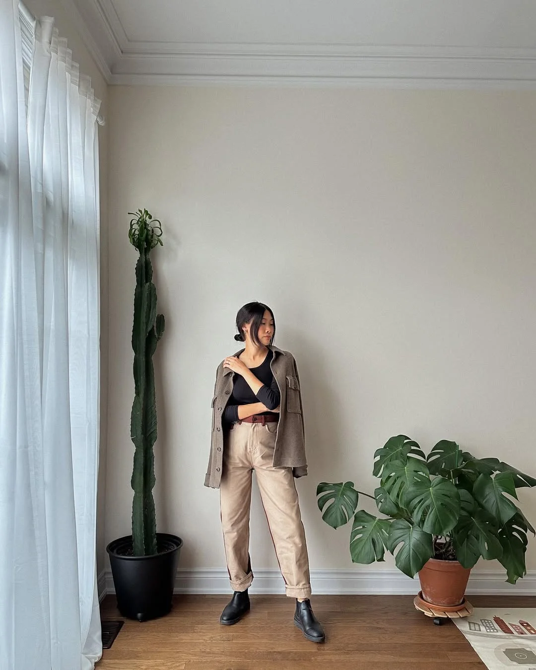 simpl fall outfits 2026 Relaxed Neutrals With Black Ankle Boots