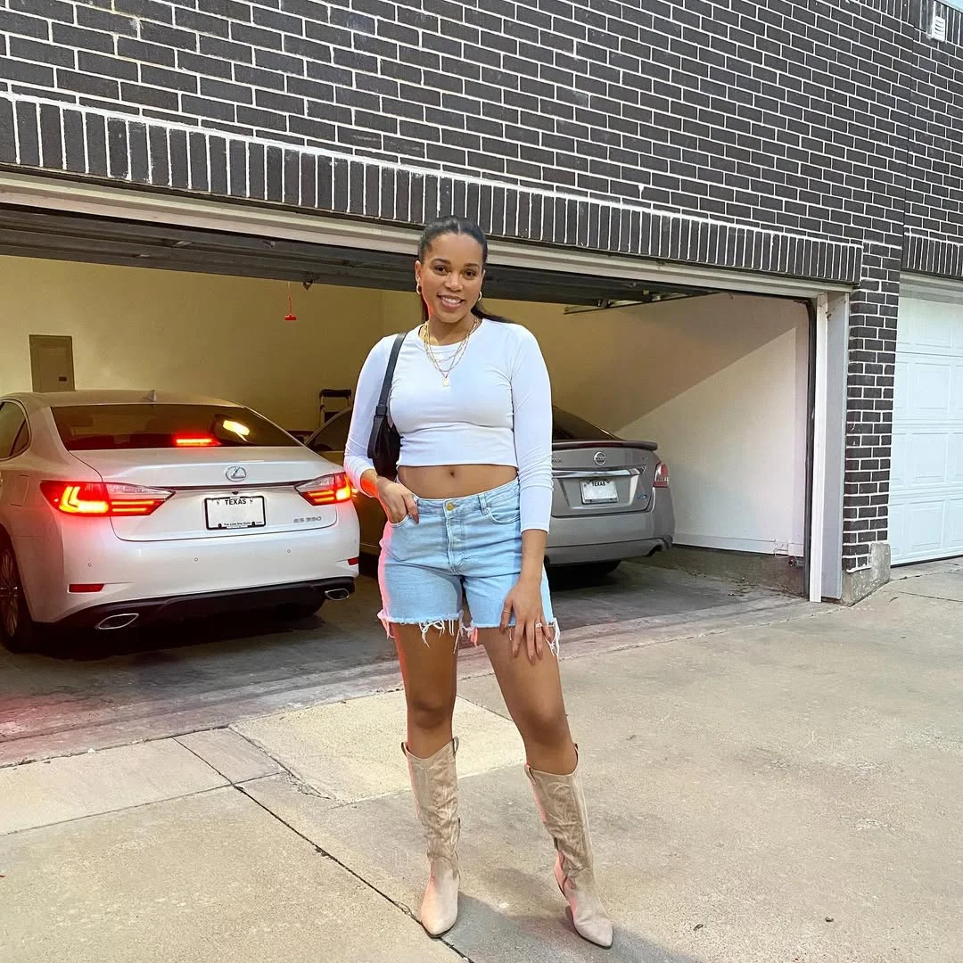 simpl fall outfits 2026 Denim Shorts and Western Boots for Early Fall