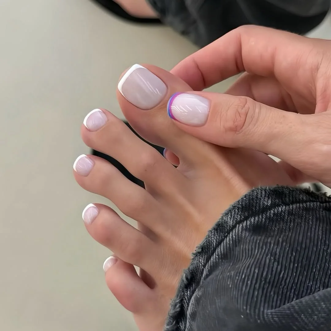 summer pedicure nail art 2026 Milky French Toe Tips With A Modern Clean Edge