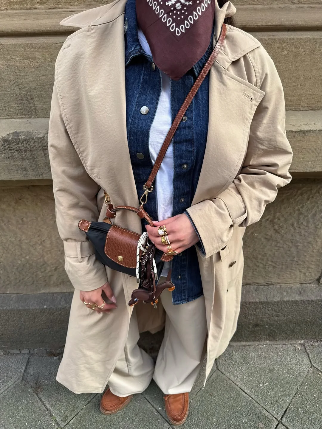 Summer to fall outfits 2026 Trench Coat Denim Jacket and Bandana Layers