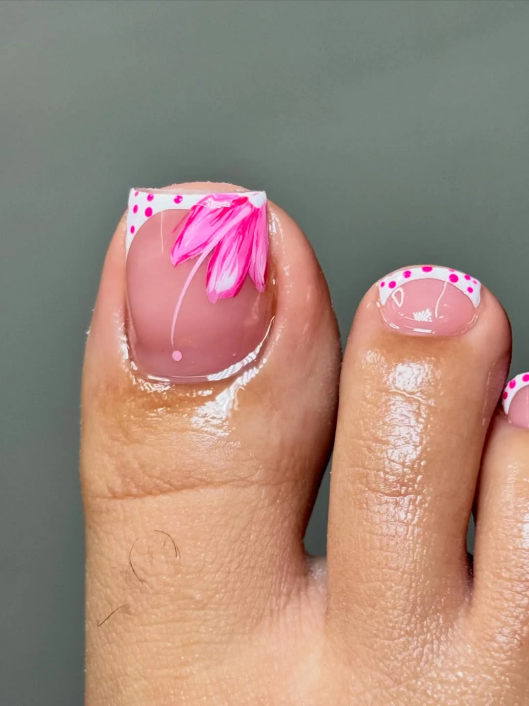 summer toe nails design ideas 2026 Pink Flower French Tips For A Bright Pedicure Moment