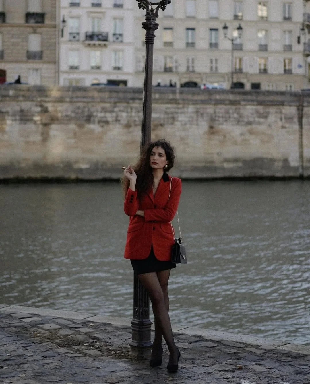 Trendy blazer outfits - fall 2026 + Red Blazer With A Black Mini Skirt And Parisian Drama