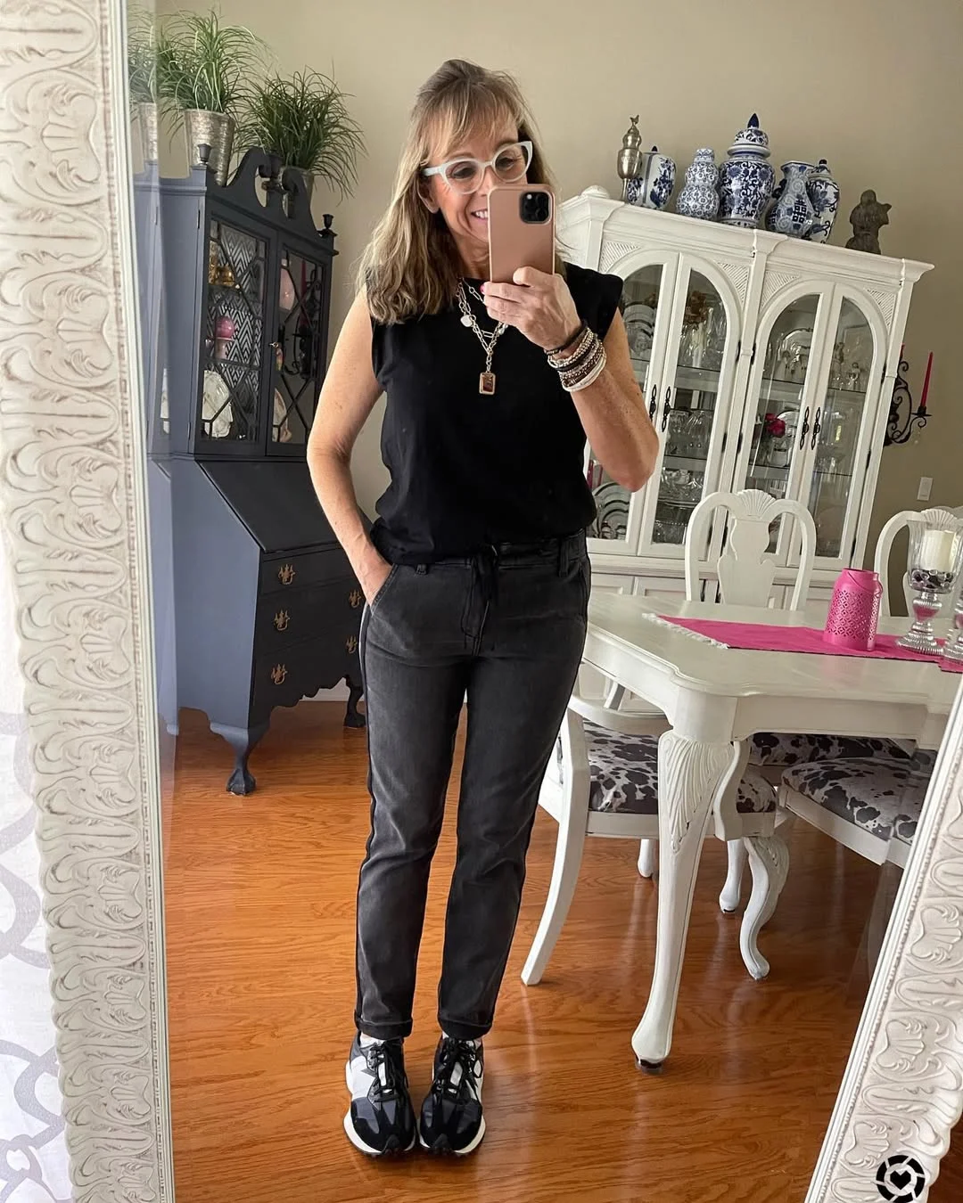 what to wear in fall 2026 over 50 All-Black Casual With Sporty Sneakers