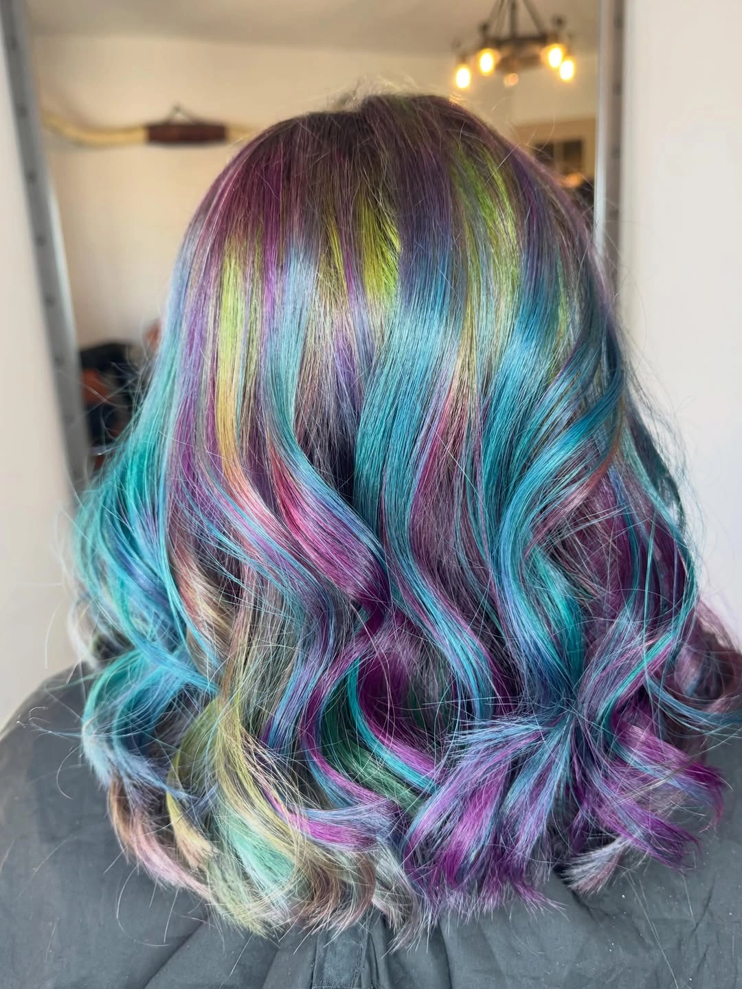 august hairstyles and color ideas 2026 + Mermaid Prism Highlights on Soft Dark Waves